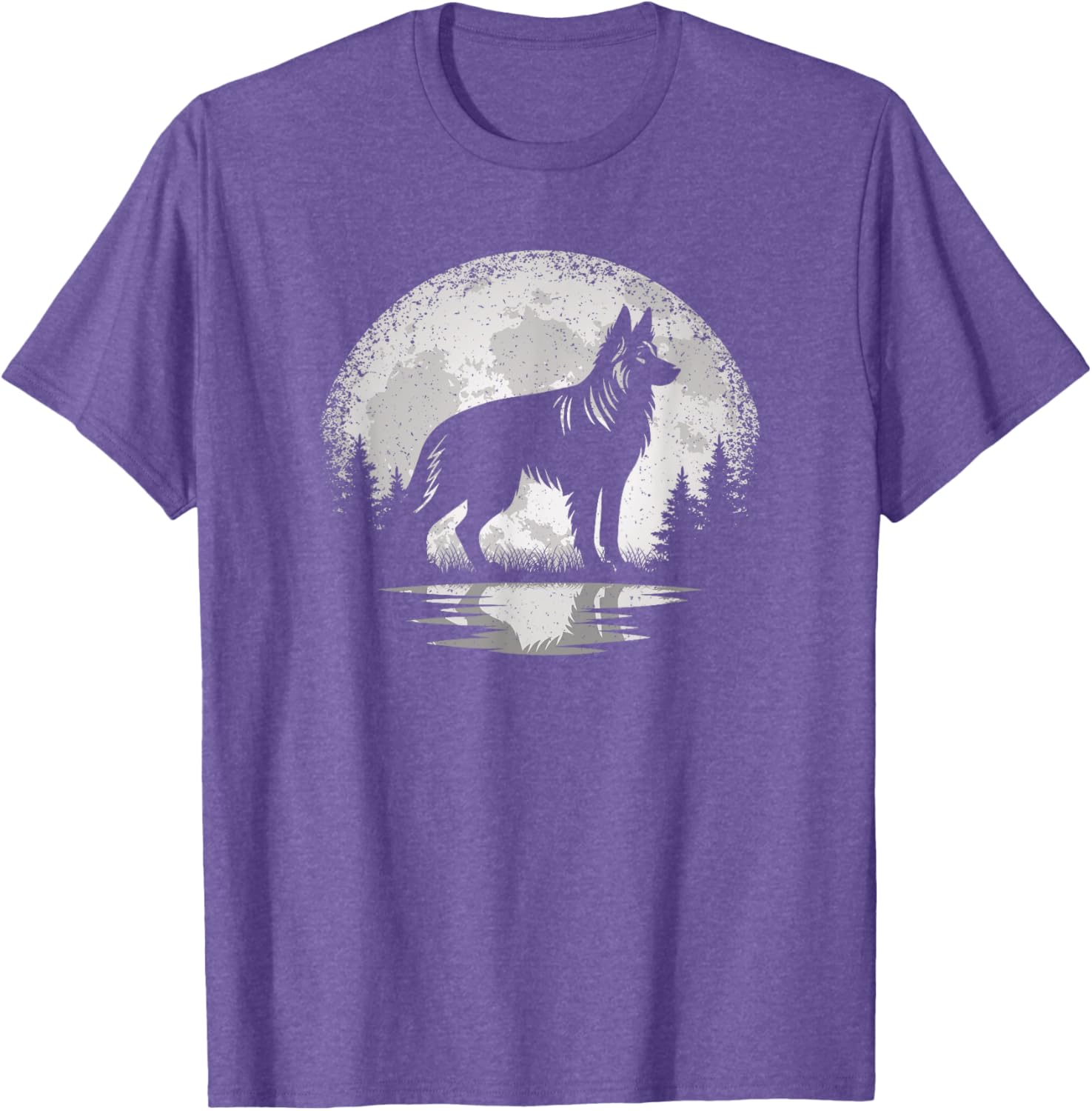 Vintage German Shepherd Moon T-Shirt for Dog Lovers - Unisex Style - 18