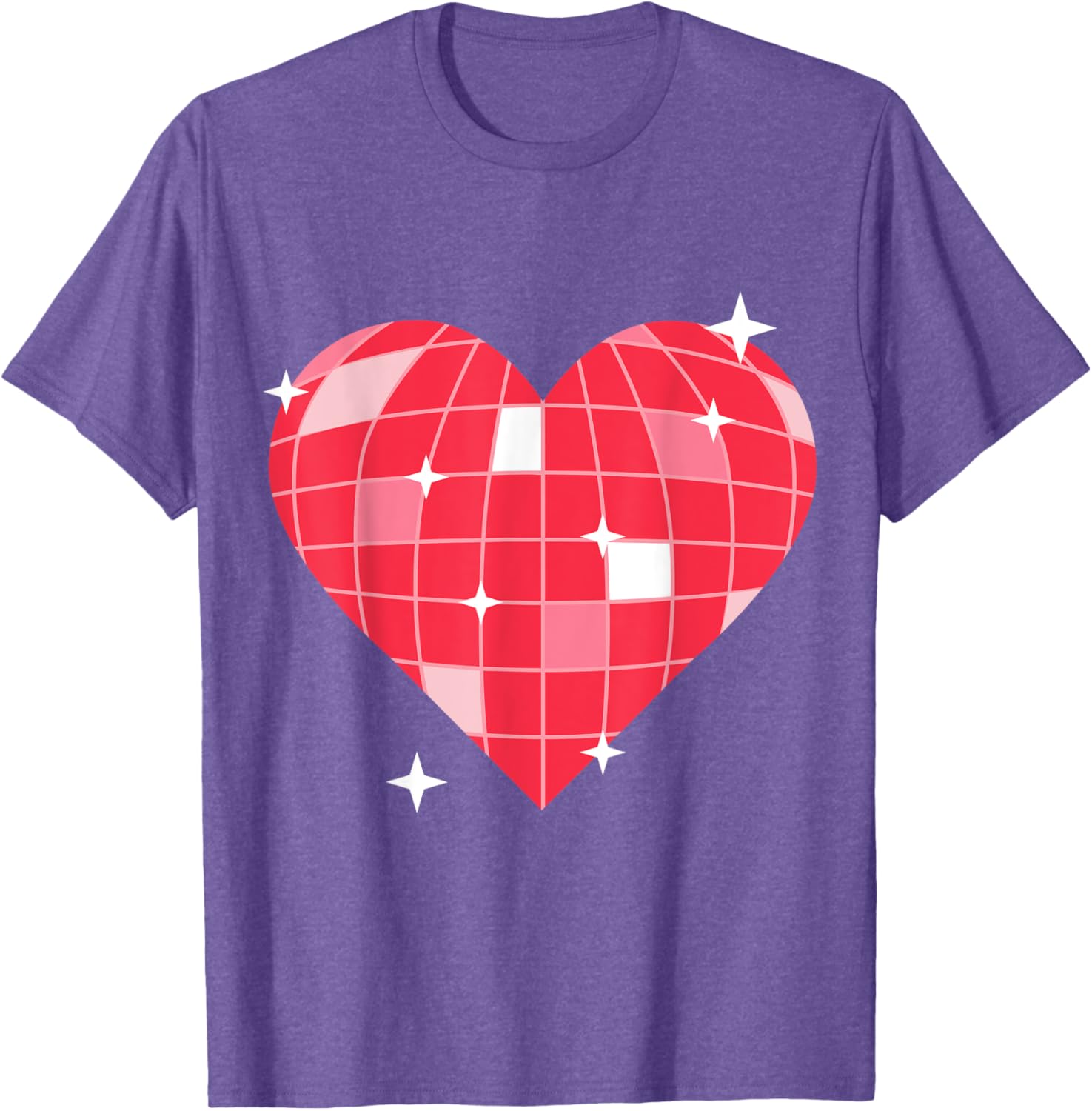 Retro 1970s Pink Heart Disco Ball T-Shirt for Vintage Lovers - 14