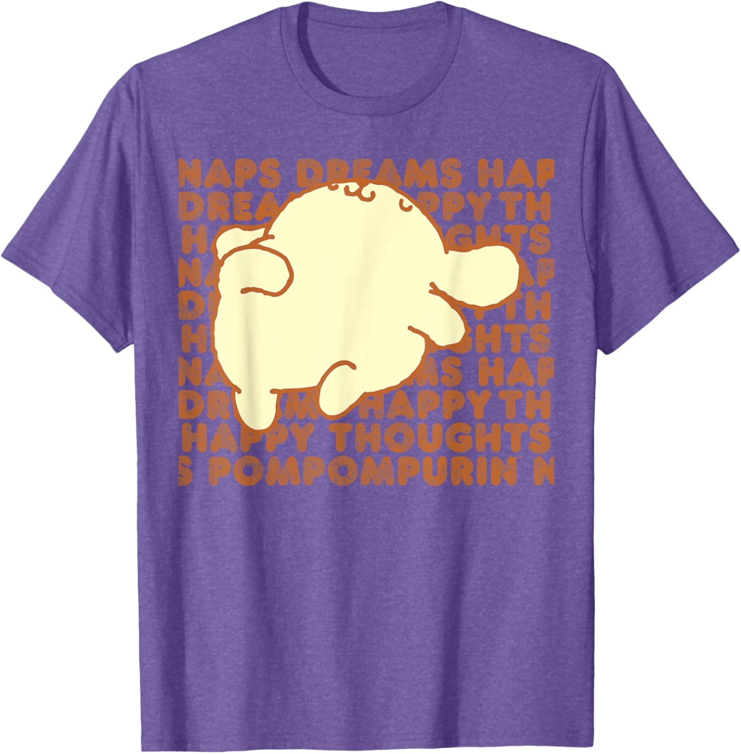 Pompompurin Happy Thoughts Nap Time T-Shirt for Cozy Relaxation - 14