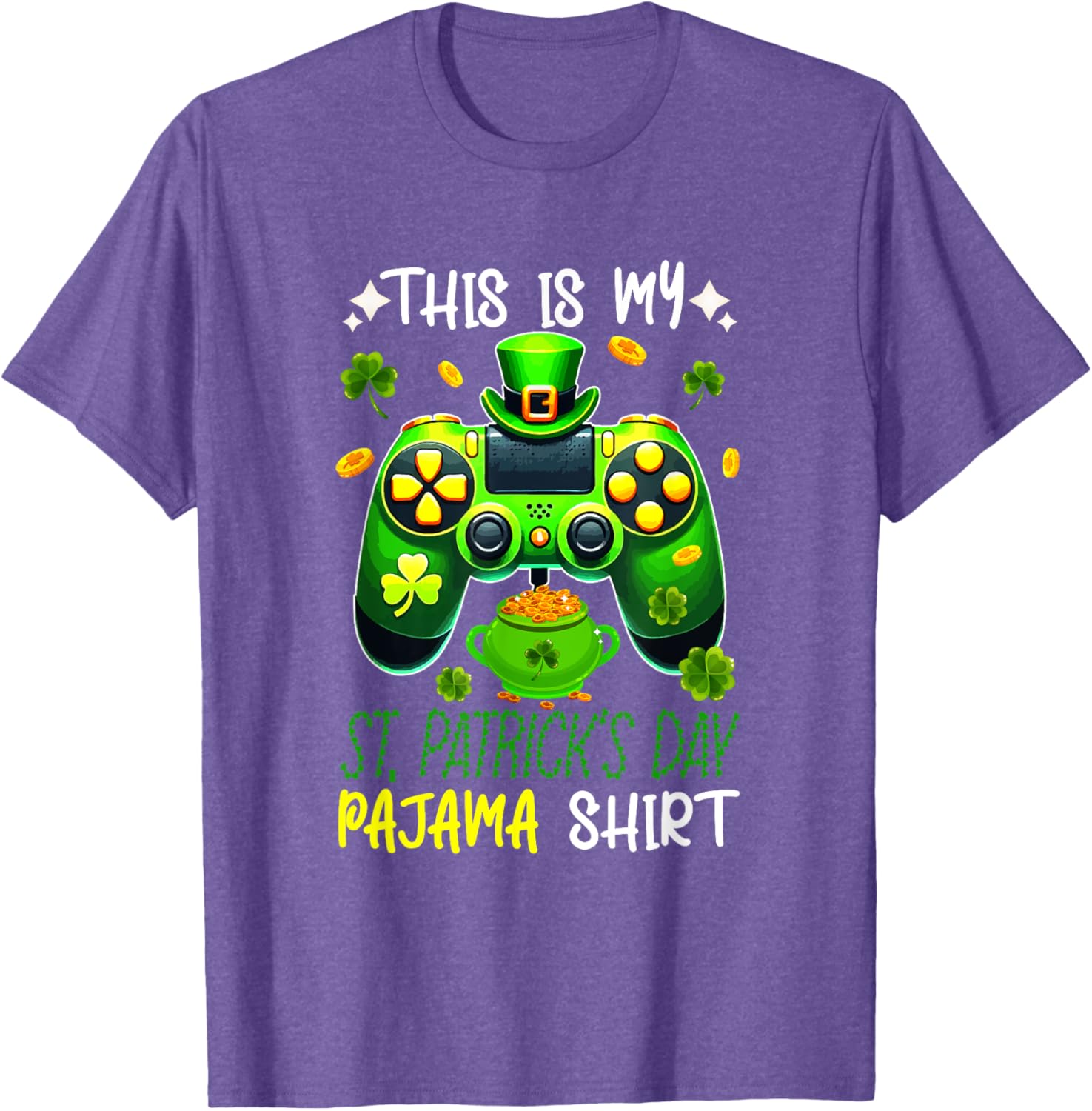 St. Patrick's Day Gamer T-Shirt - Fun Pyjama Shirt for Gaming Enthusiasts - 1