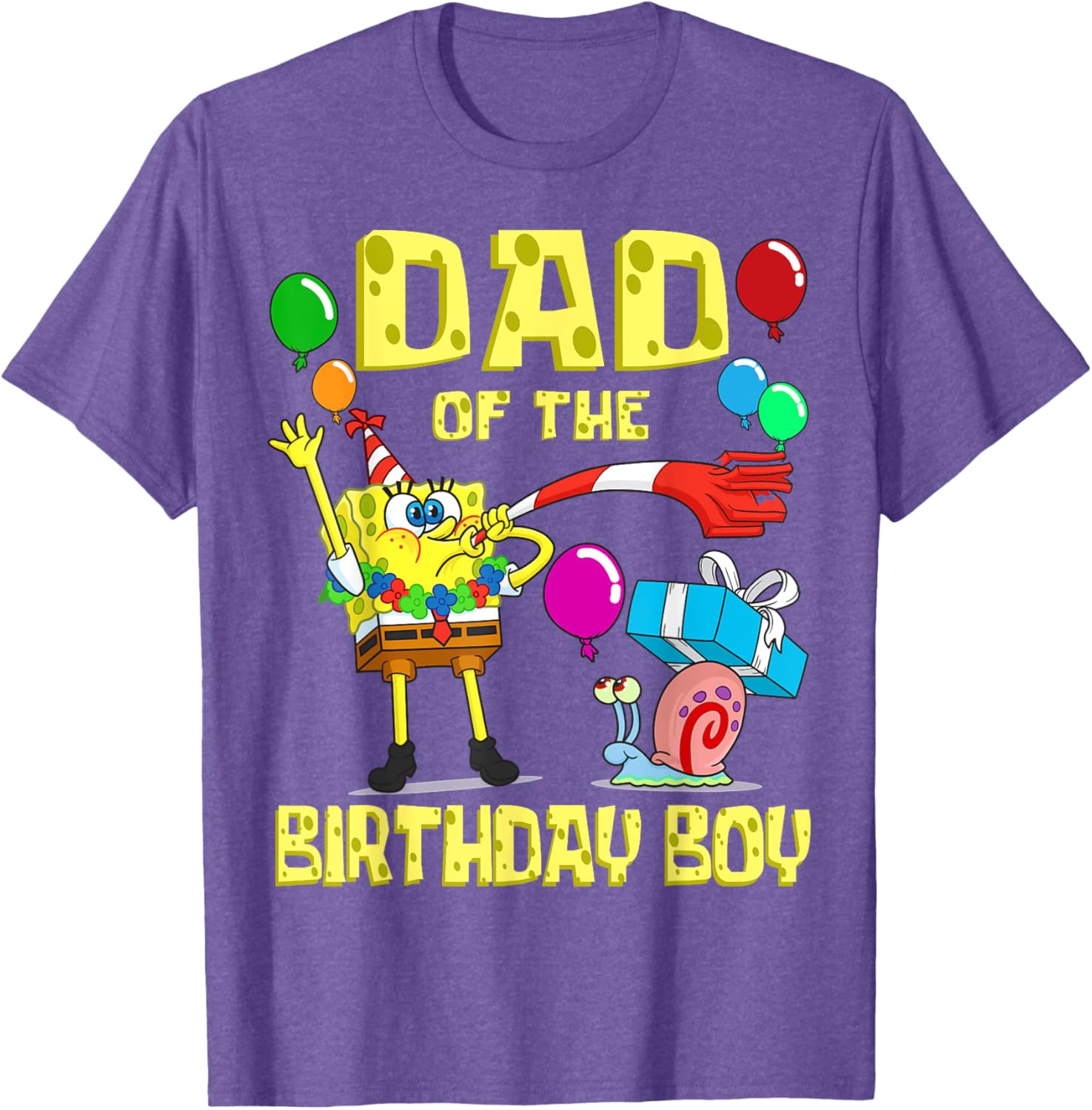 SpongeBob Daddy of the Birthday Boy Theme T-Shirt for Fun Parties - 8