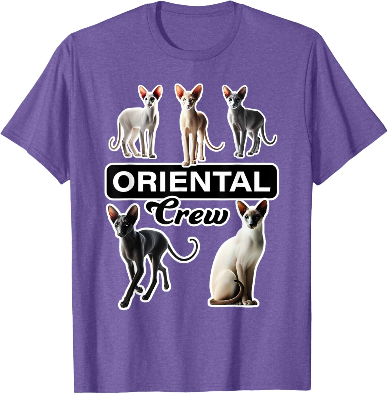 Oriental Cat Crew T-Shirt for Cat Lovers - Stylish and Comfortable Wear - 27