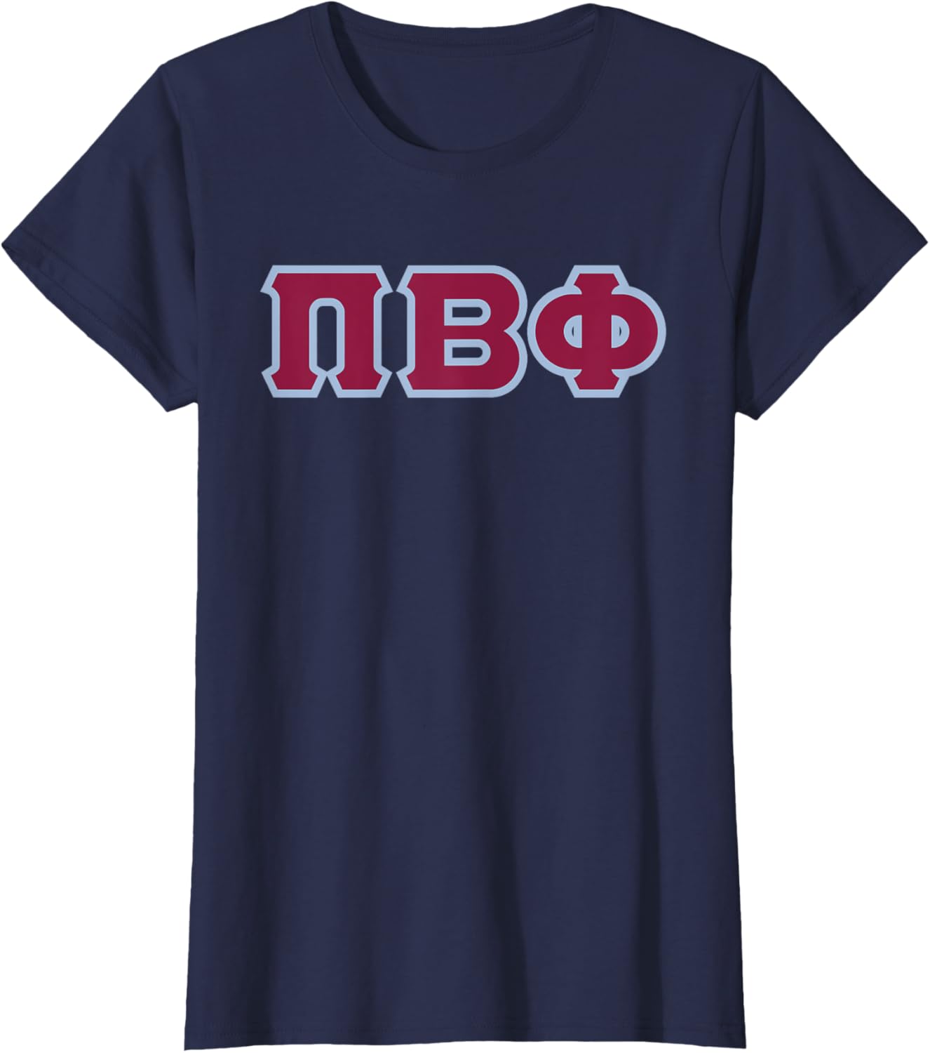 Pi Beta Phi Official Licensed T-Shirt with Silver Blue Letters for Women - 3