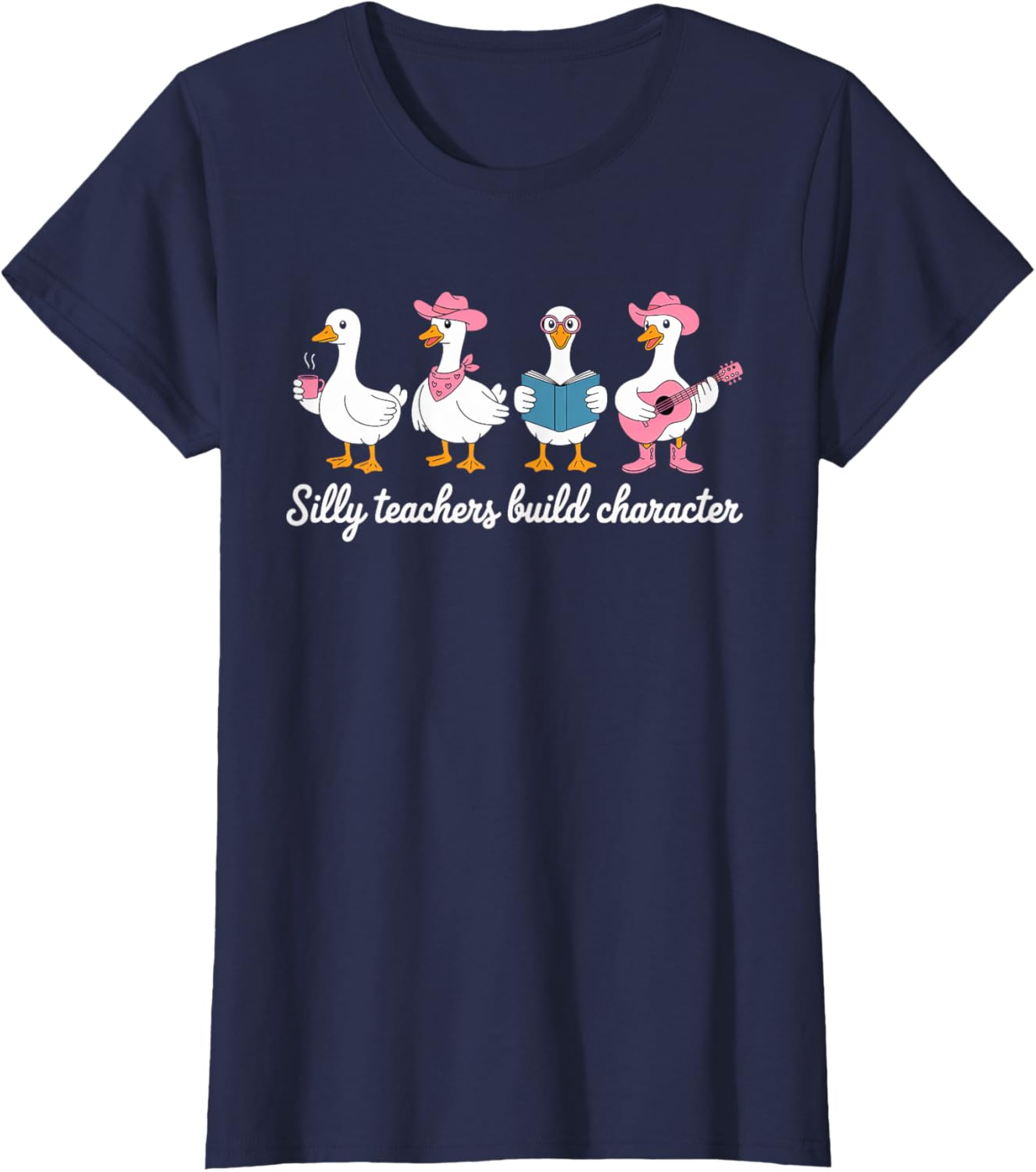 Funny Goose Back to School T-Shirt for Teachers - Silly Character Design - 8