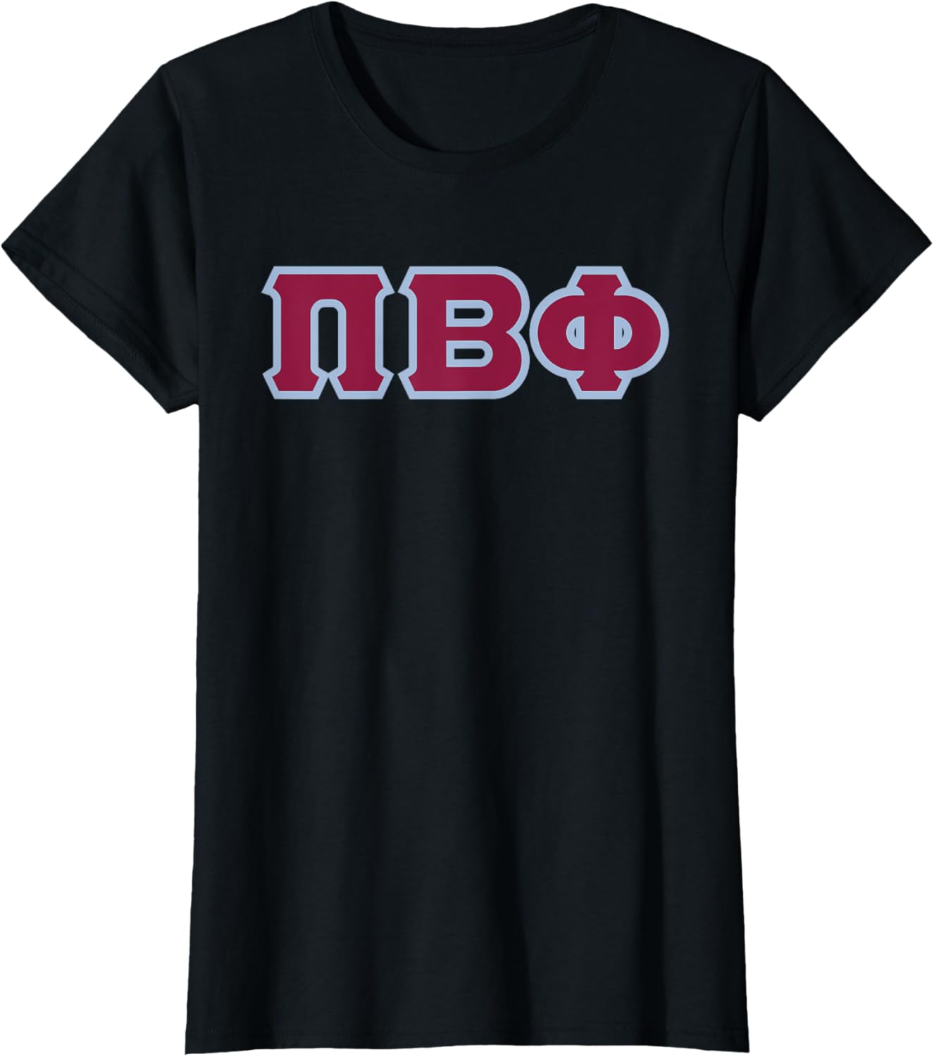 Pi Beta Phi Official Licensed T-Shirt with Silver Blue Letters for Women - 9