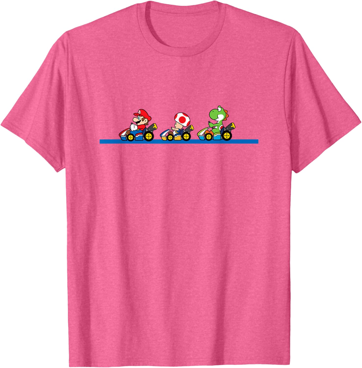 Vintage Mario Kart T-Shirt featuring Yoshi, Toad, and Mario Racing Fun - 3