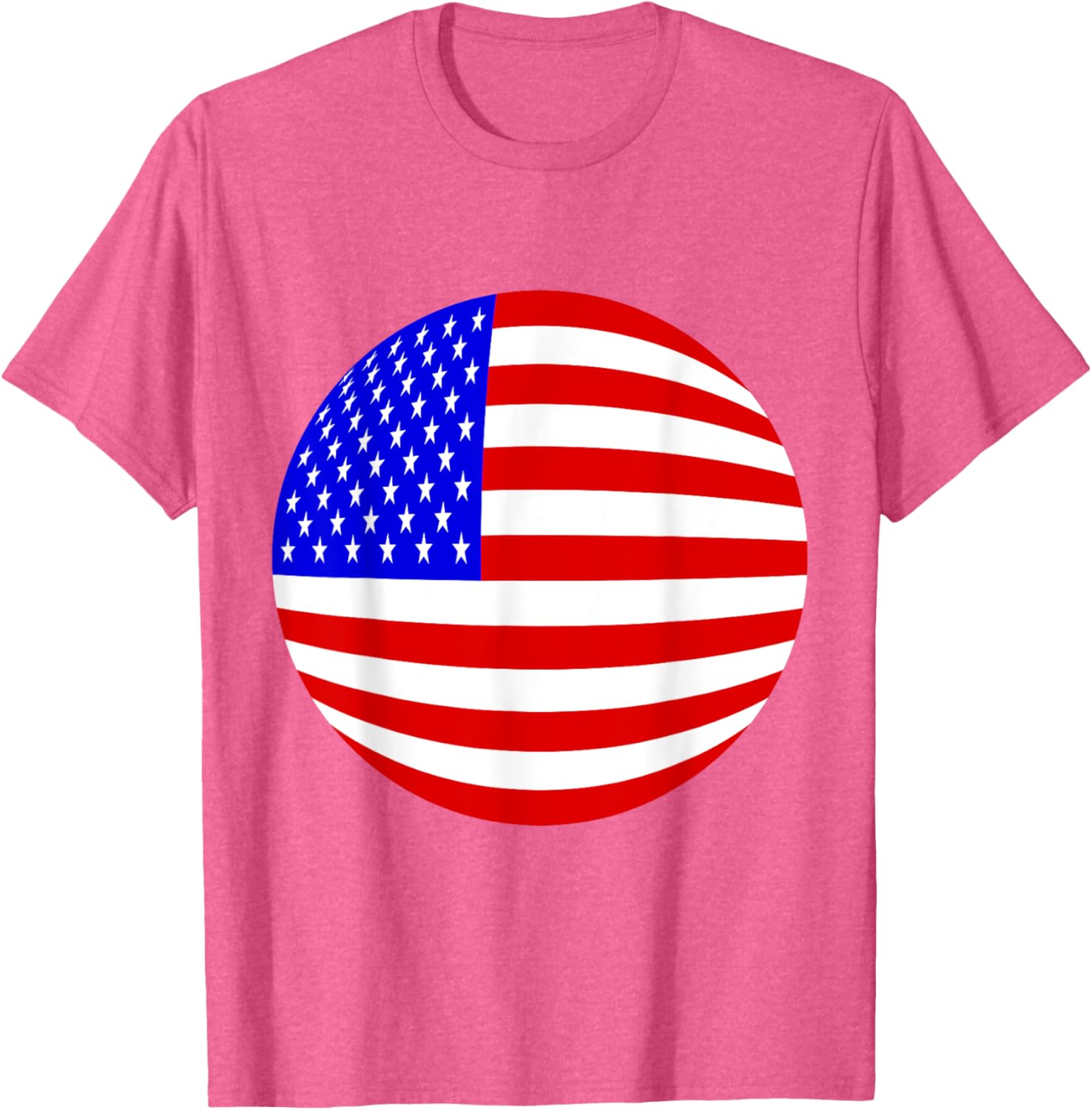 Patriotic American Flag T-Shirt with Stars and Stripes in Red and Blue - 6