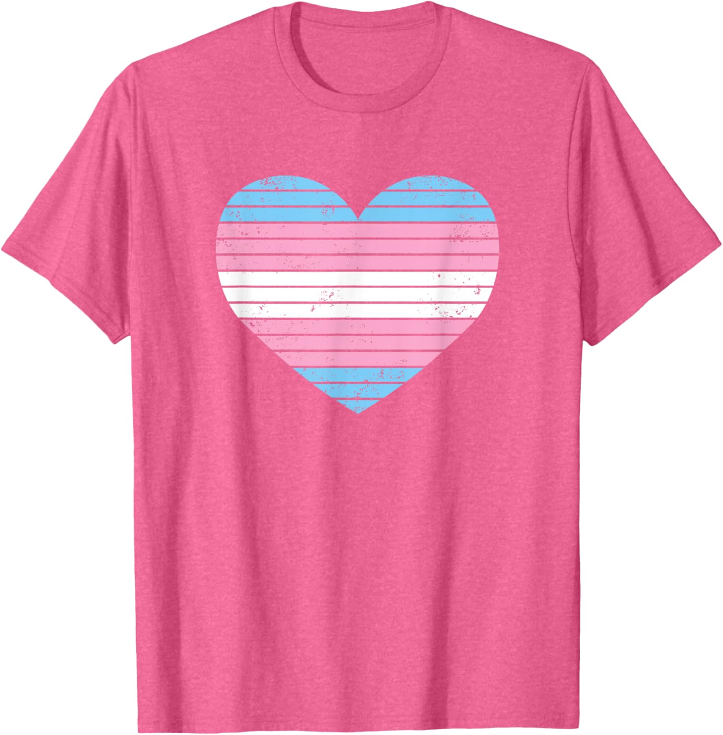 Vintage Heart Transgender Gay Pride Flag T-Shirt for LGBTQIA Supporters - 1