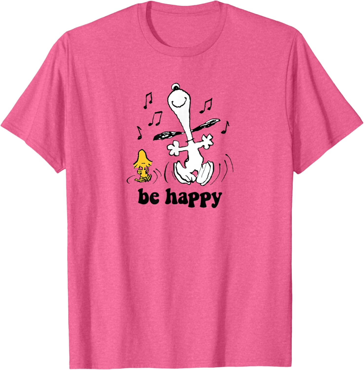 Peanuts Snoopy Woodstock Be Happy Dance T-Shirt Fun Graphic Tee - 4
