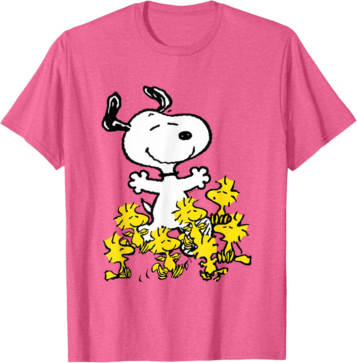Peanuts Snoopy Chick Party Shirt Classic Fit Adult Black T-Shirt - 8
