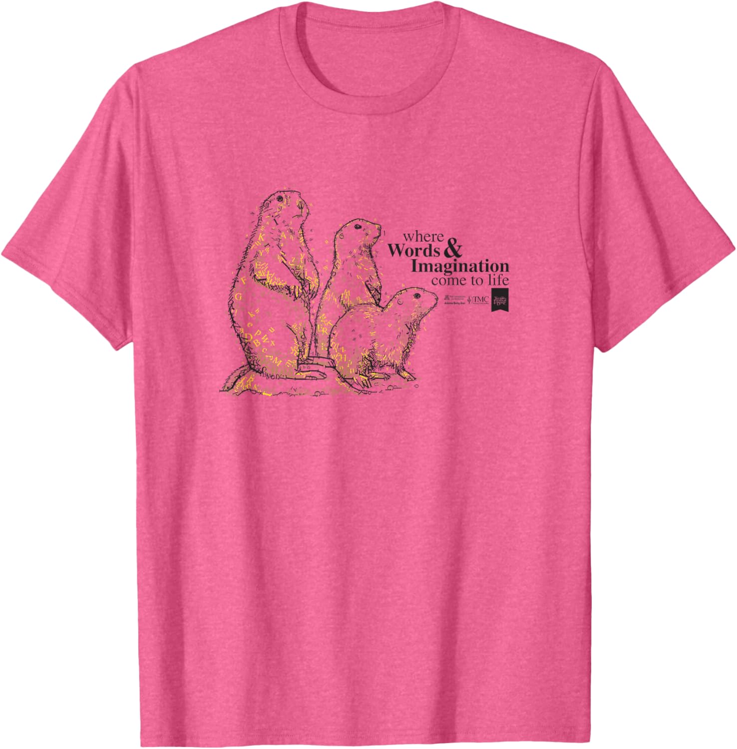 Tucson Festival of Books Prairie Dog Mascot T-Shirt for All Ages - 3