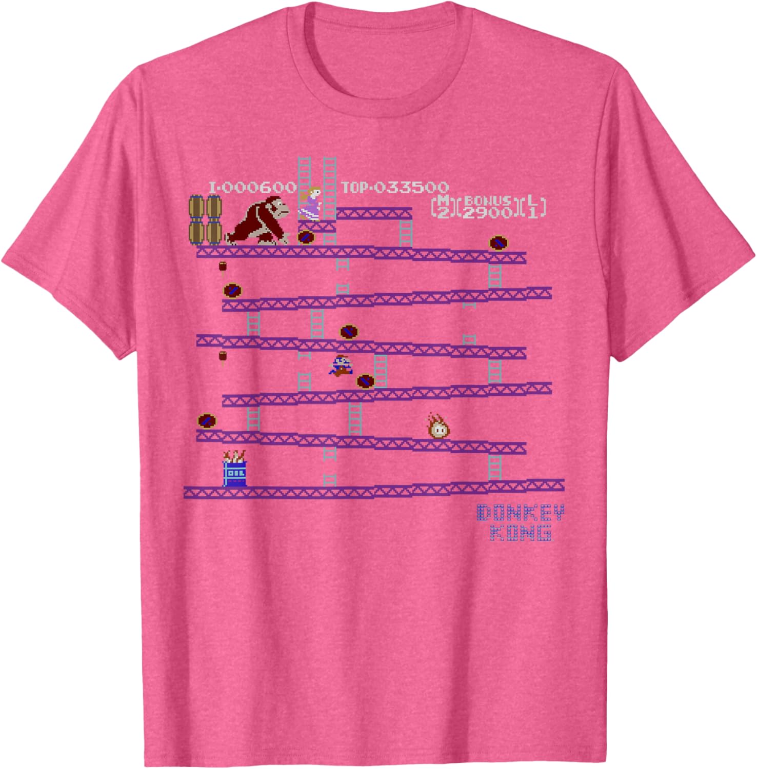 Retro Nintendo Donkey Kong 8-Bit Graphic T-Shirt for Gaming Fans - 3