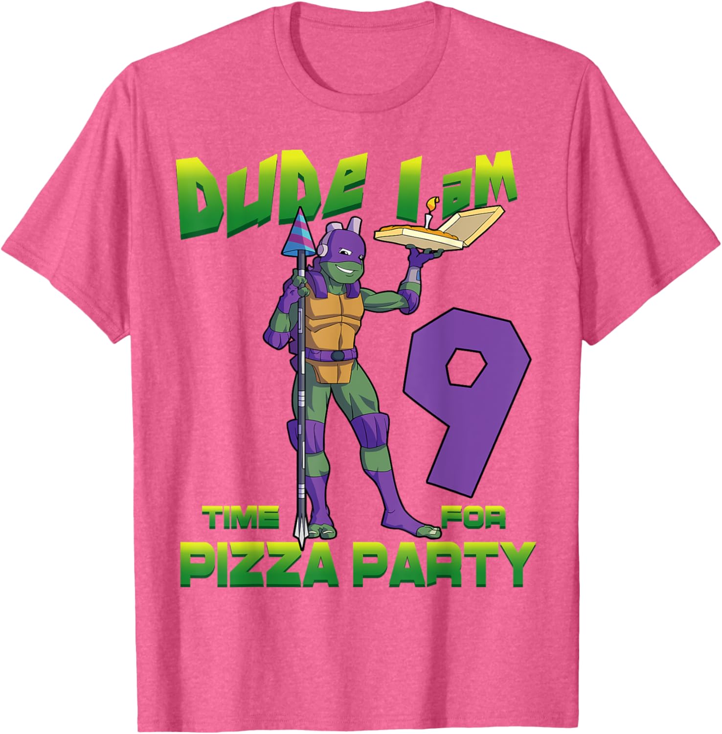 TMNT Birthday T-Shirt for Kids - Dude I am 9 Years Old Donnie Style - 10