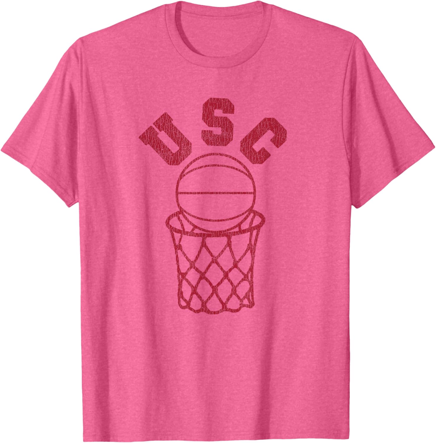 USC Basketball Trojans Distressed Retro 80s Style Hoop T-Shirt for Fans - 7