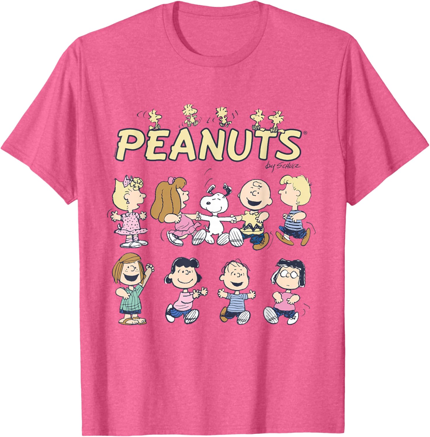 Peanuts Snoopy and Friends Dancing Short Sleeve T-Shirt for Fun Style - 8