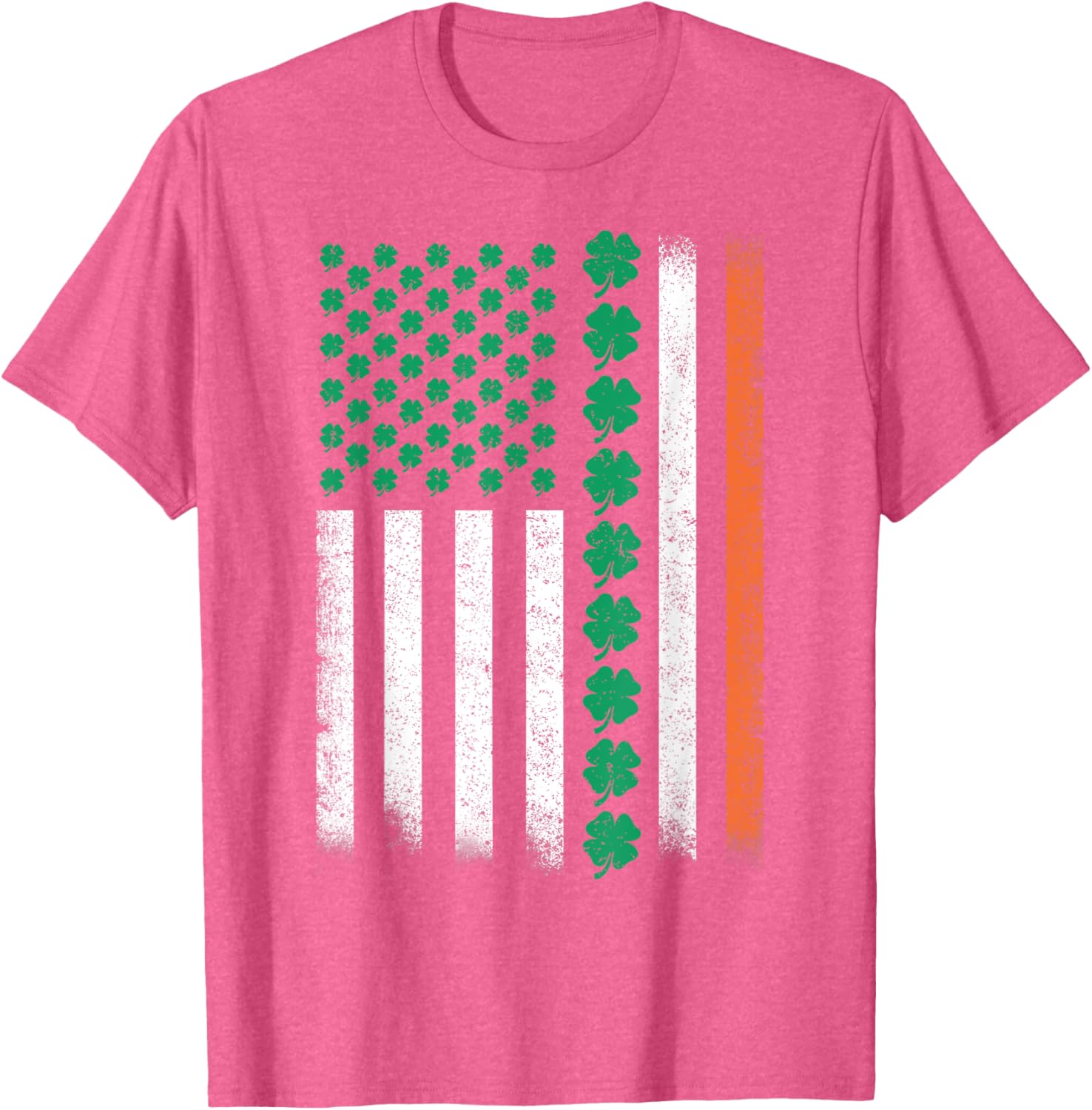 Vintage American Flag St Patricks Day Lucky Shamrock T-Shirt for All - 4