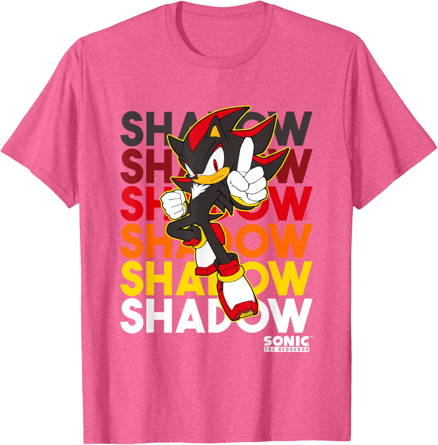 Sonic The Hedgehog Shadow Logo Stacked Text Cool Graphic T-Shirt - 10