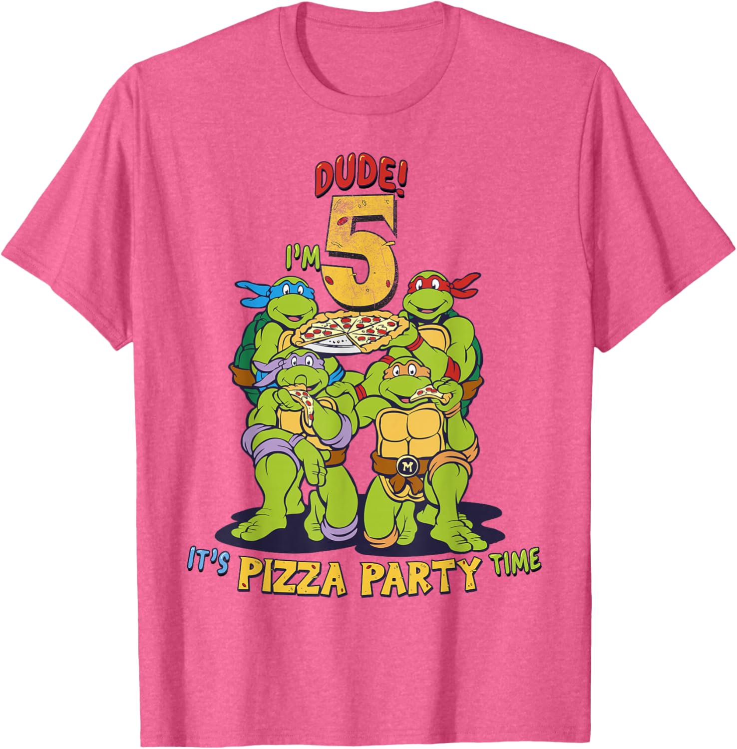 Teenage Mutant Ninja Turtles Pizza Party T-Shirt for Boys Age 5 - 6
