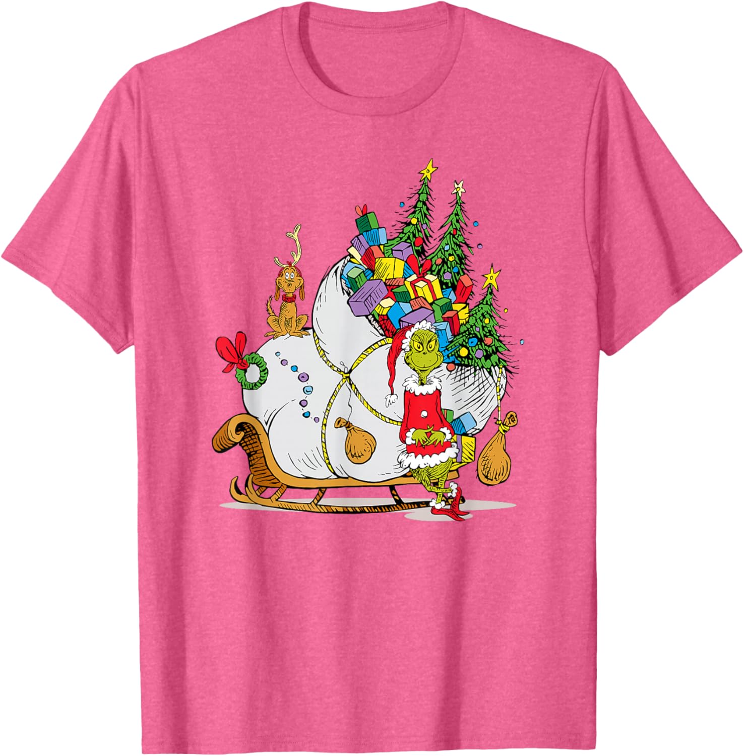 Dr. Seuss Grinch Sleigh T-Shirt - Fun Christmas Apparel for Everyone - 2