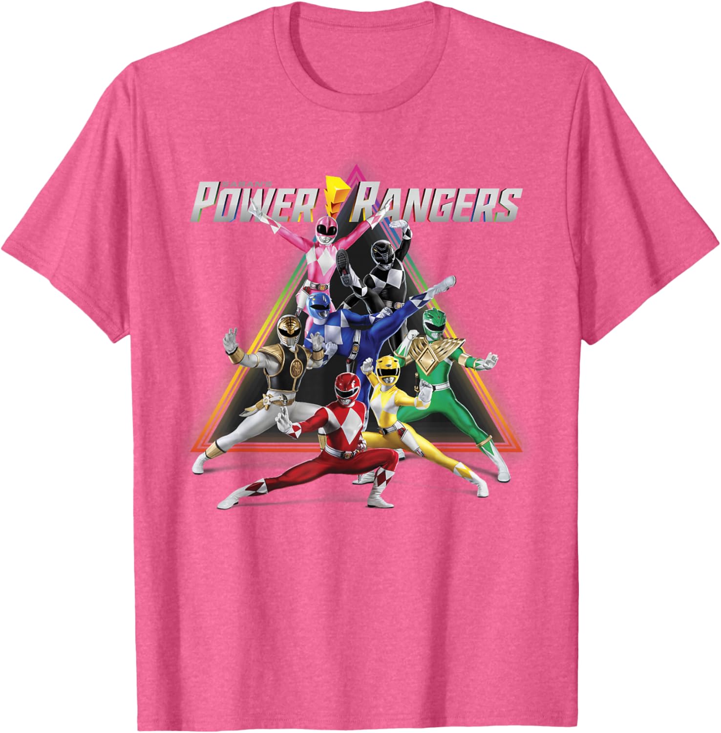 Power Rangers Rainbow Pyramid Retro T-Shirt for Fans and Collectors - 12