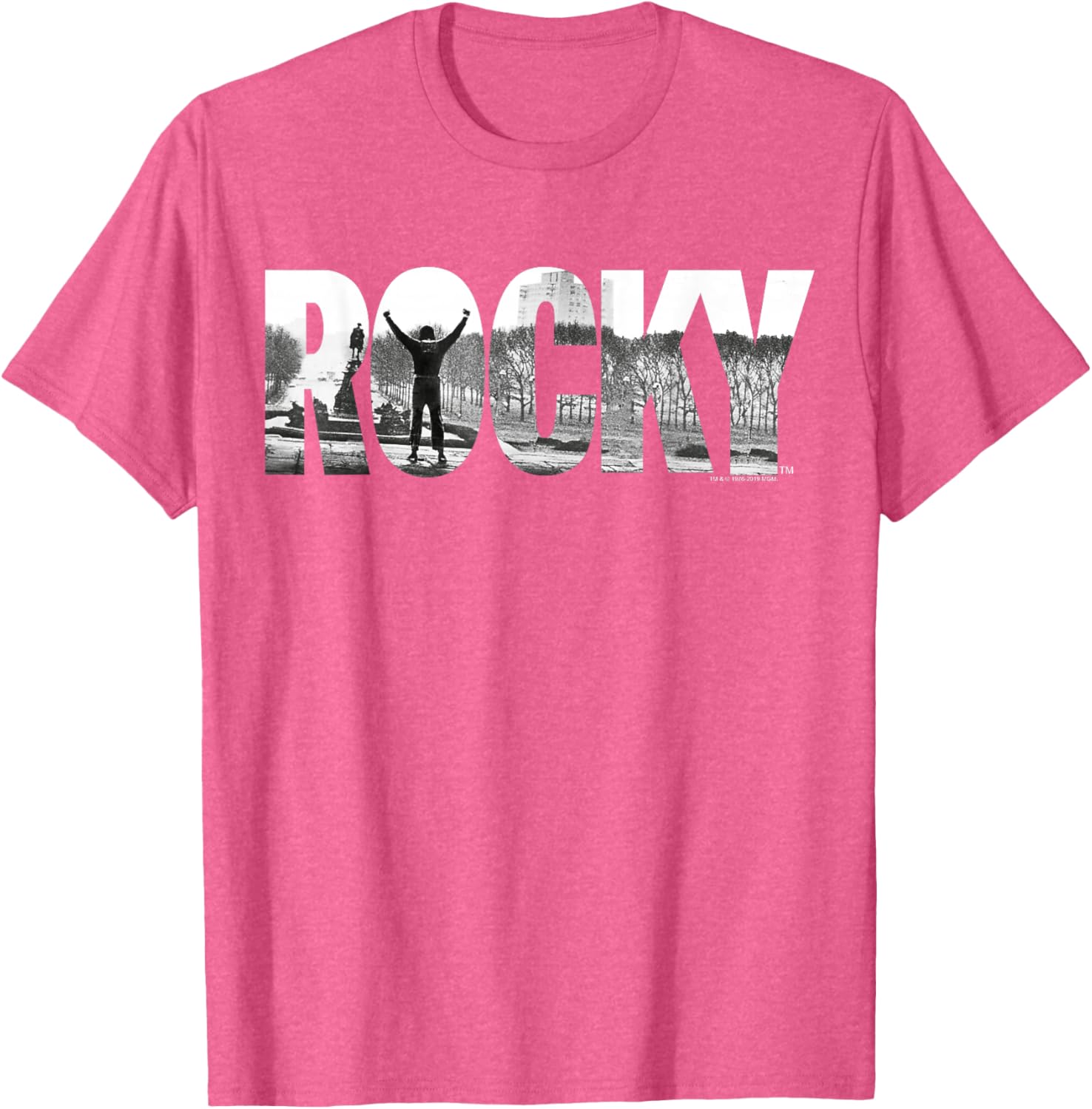 Rocky Black Classic Fit Cotton Crew Neck T-Shirt for Adults - Graphic Tee - 3