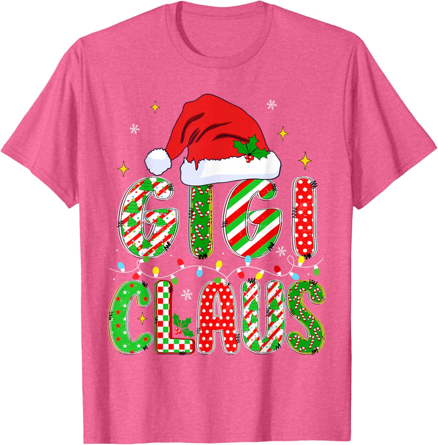 Festive HUGvyn Mom Matching Pajama T-Shirt for Family Christmas Fun - 1