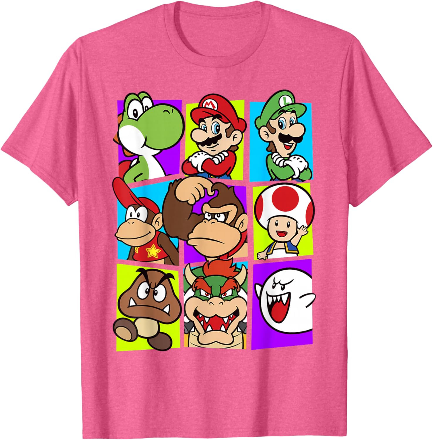 Super Mario Yoshi Luigi Bowser Gang Box-Up Graphic T-Shirt for Fans - 3