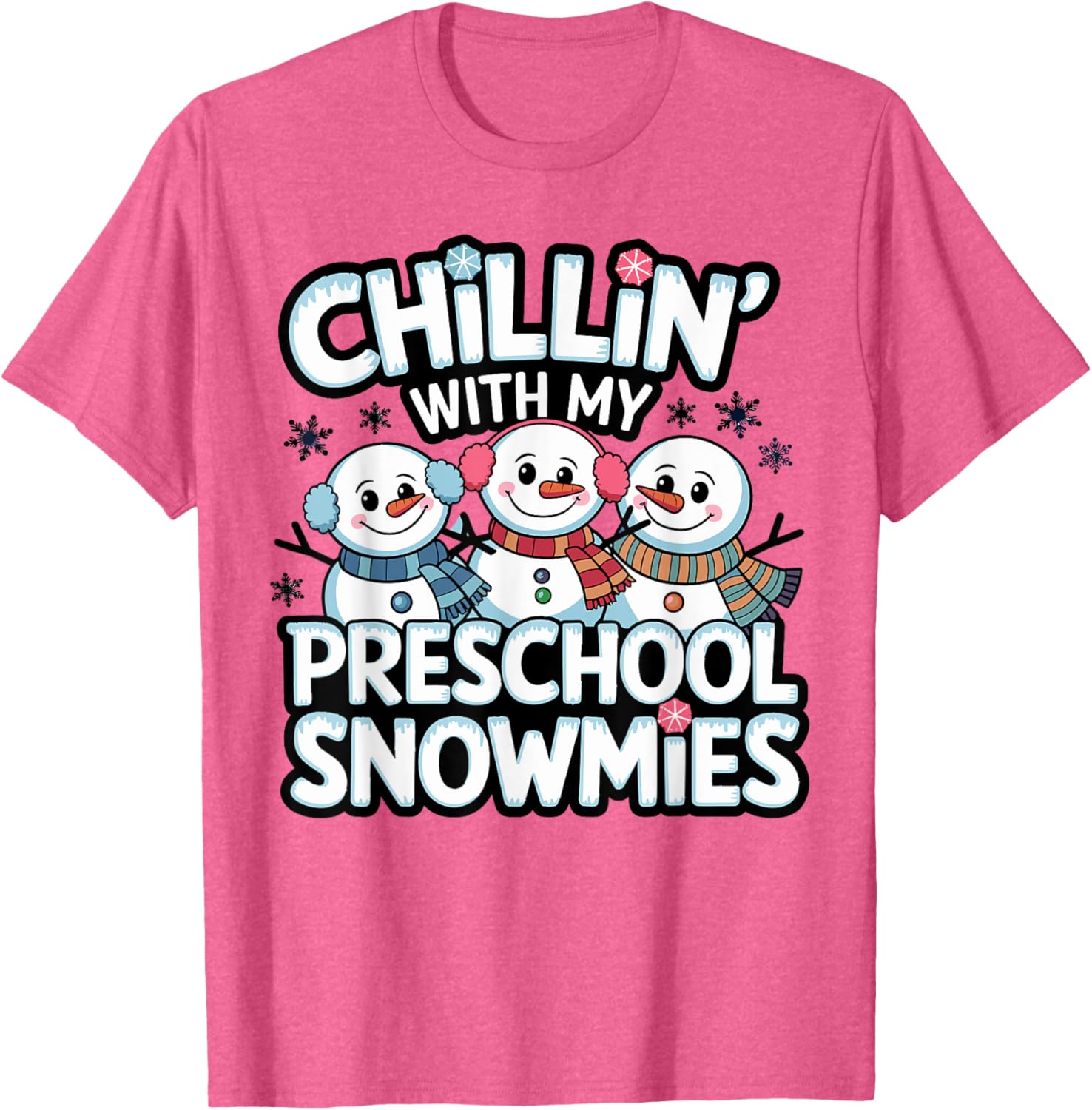 Chillin with My Snowmie Kid Winter T-Shirt for Teachers and Students - 15