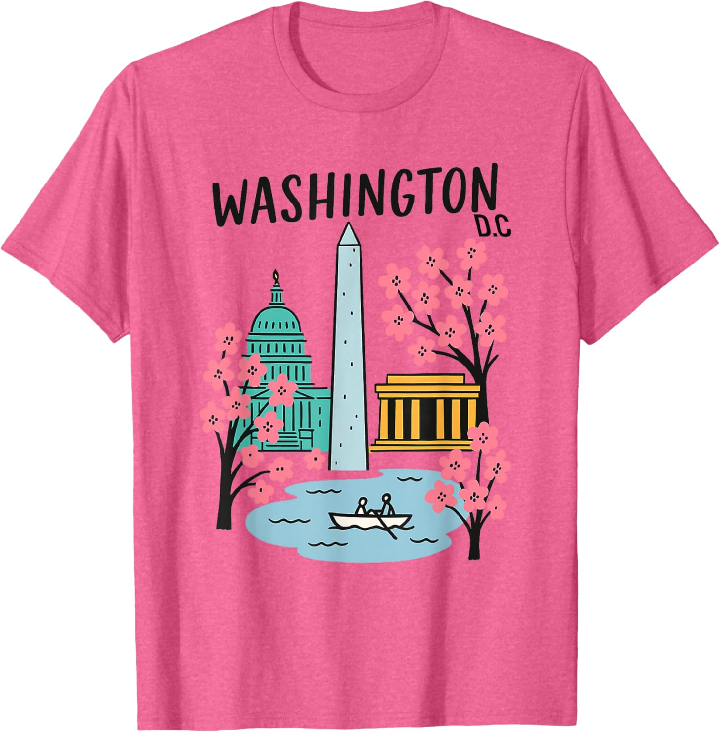 Washington DC Cherry Blossoms Art T-Shirt for Nature Lovers and Travelers - 2