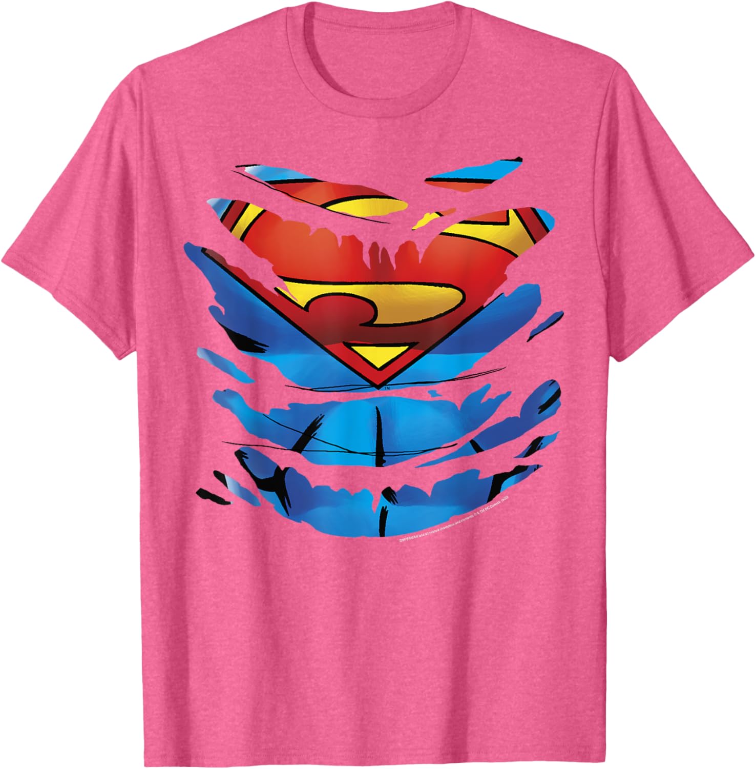 Superman Costume Rip Through T-Shirt for Fans of DC Comics Apparel - 3