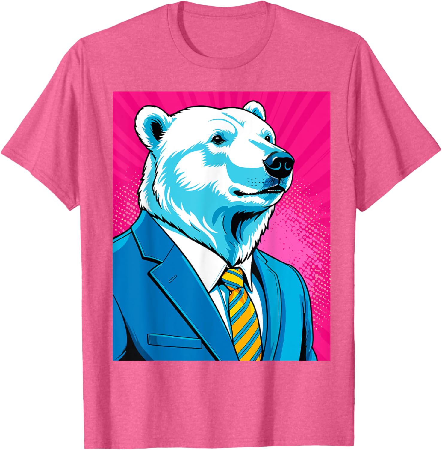 Pop Art Polar Bear in Suit T-Shirt for Fun and Unique Fashion - 23