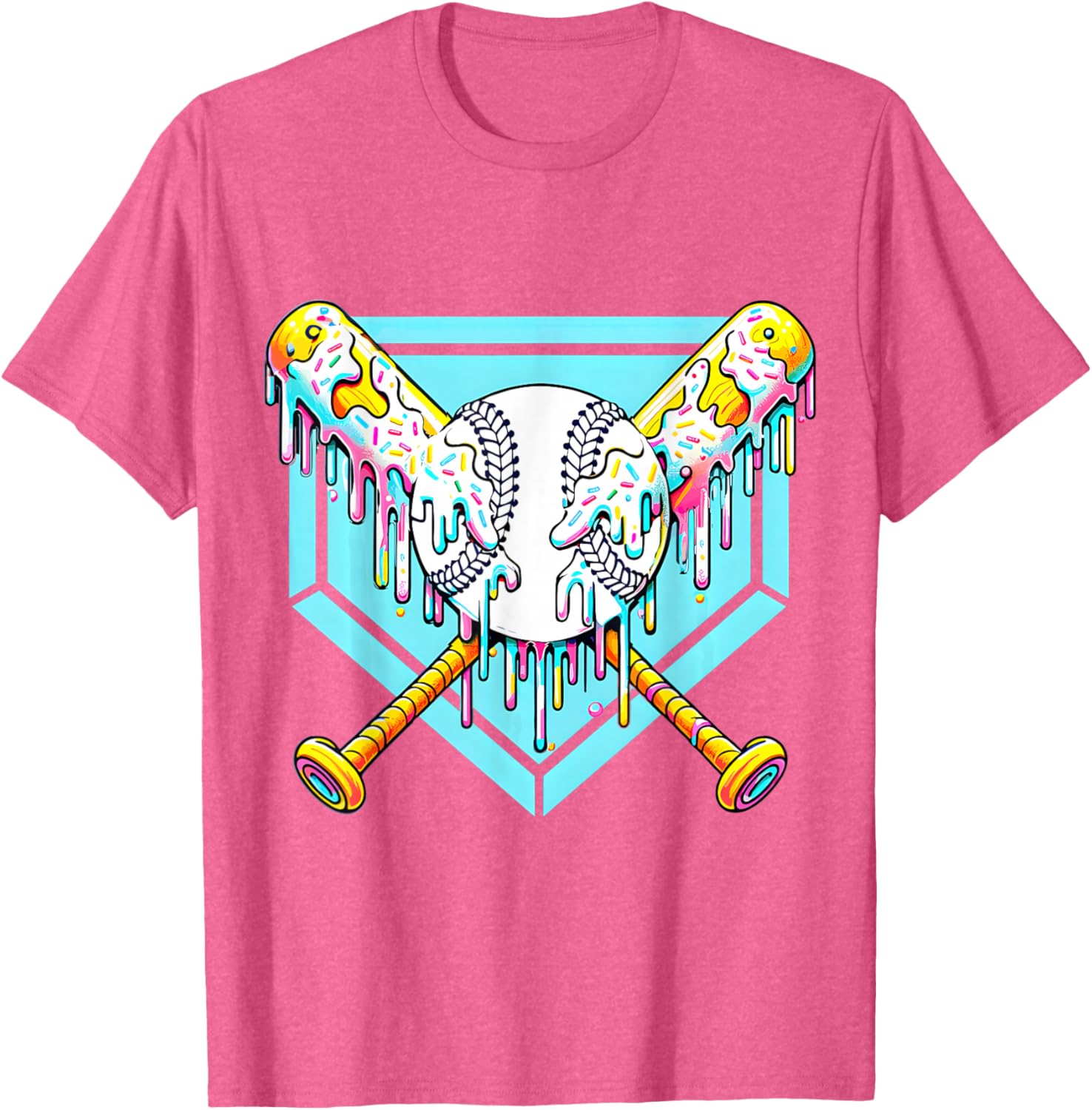 Youth Baseball Drip Ice Cream T-Shirt Fun Apparel for Young Athletes - 22