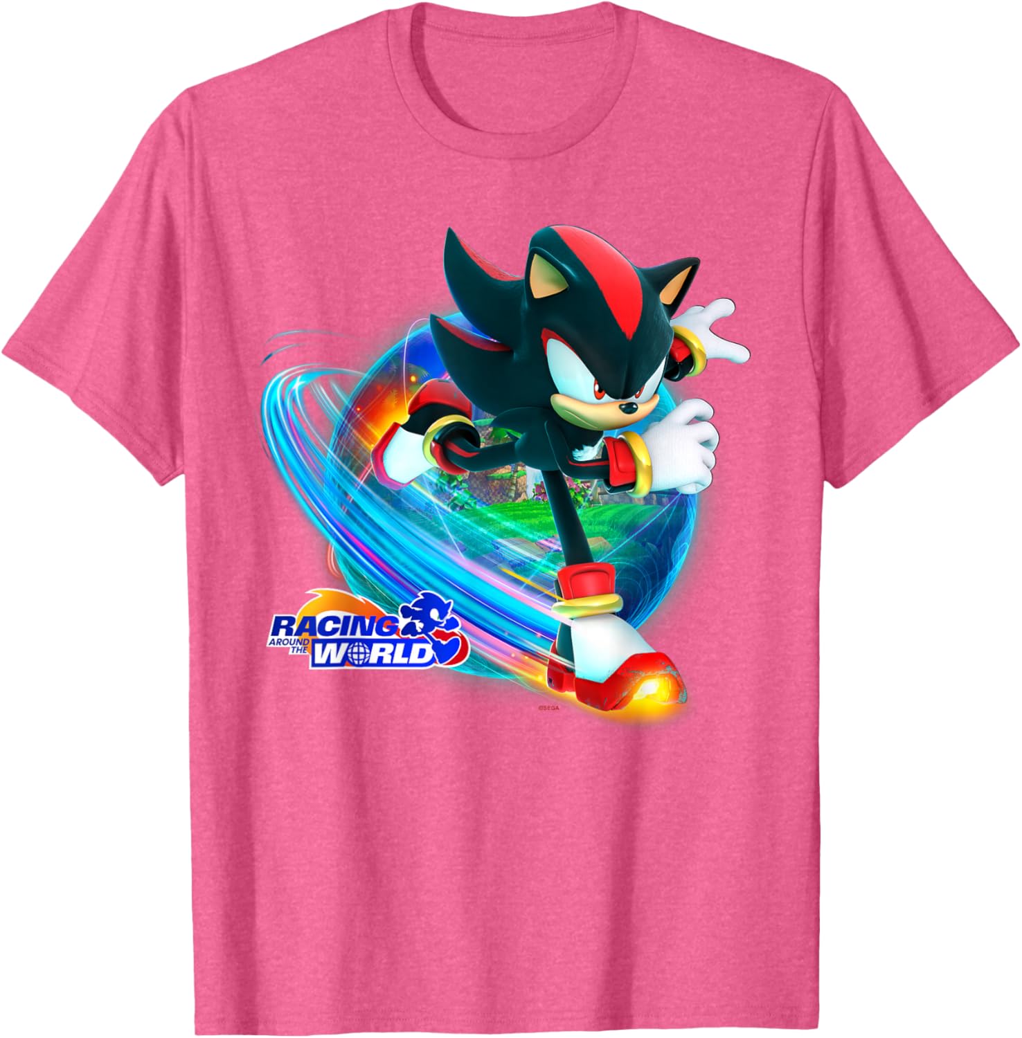 Sonic the Hedgehog Racing Around the World Shadow T-Shirt for Fans - 12