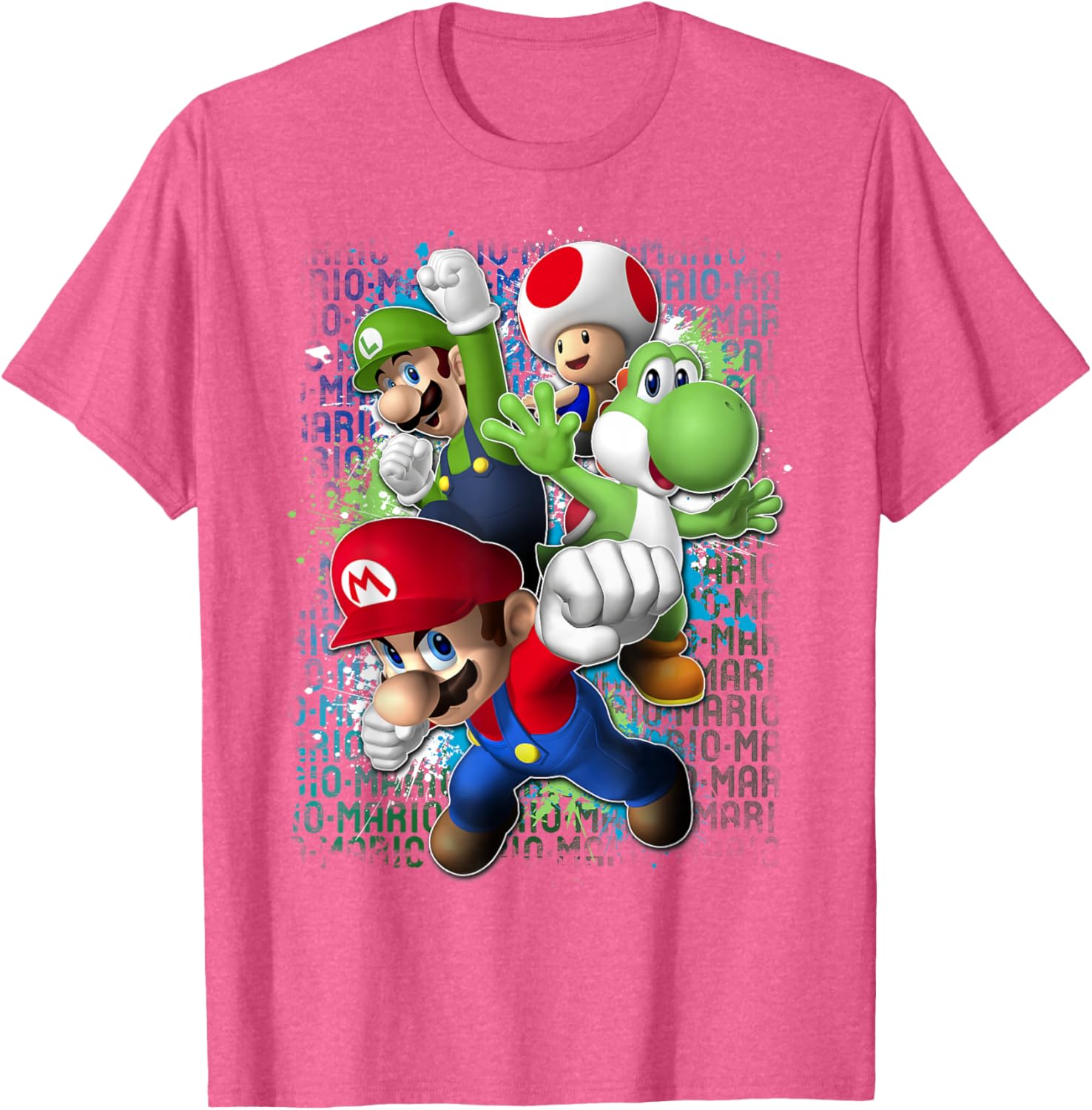 Nintendo Super Mario Luigi Paint Splatter T-Shirt for Fun Fans - 1