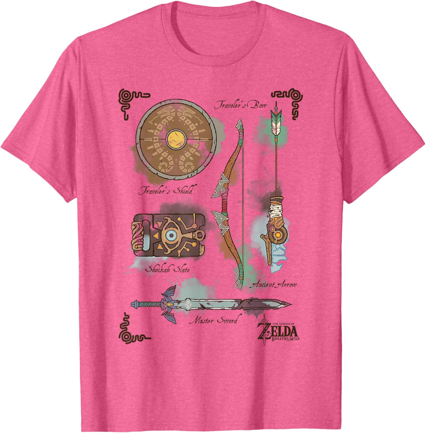 Zelda Breath of the Wild Link Inventory Graphic T-Shirt for Fans - 9