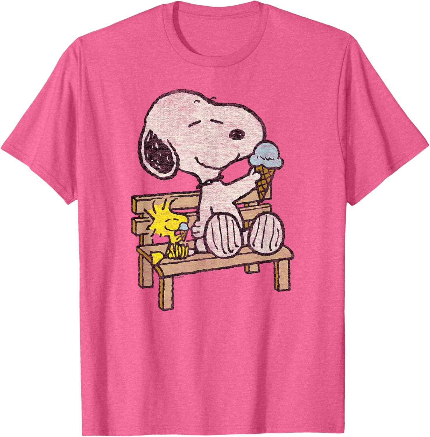 Snoopy and Woodstock Bench T-Shirt - Adorable Peanuts Apparel for Fans - 2
