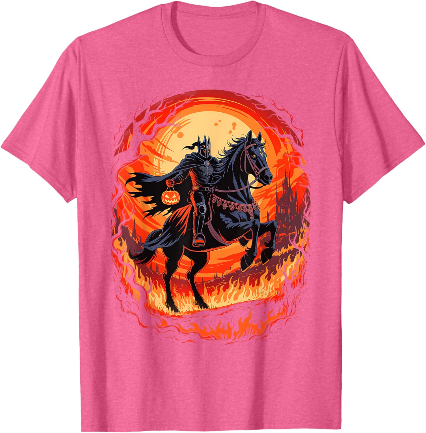 Spooky Pumpkin Headless Horseman Halloween T-Shirt for All Ages - 26