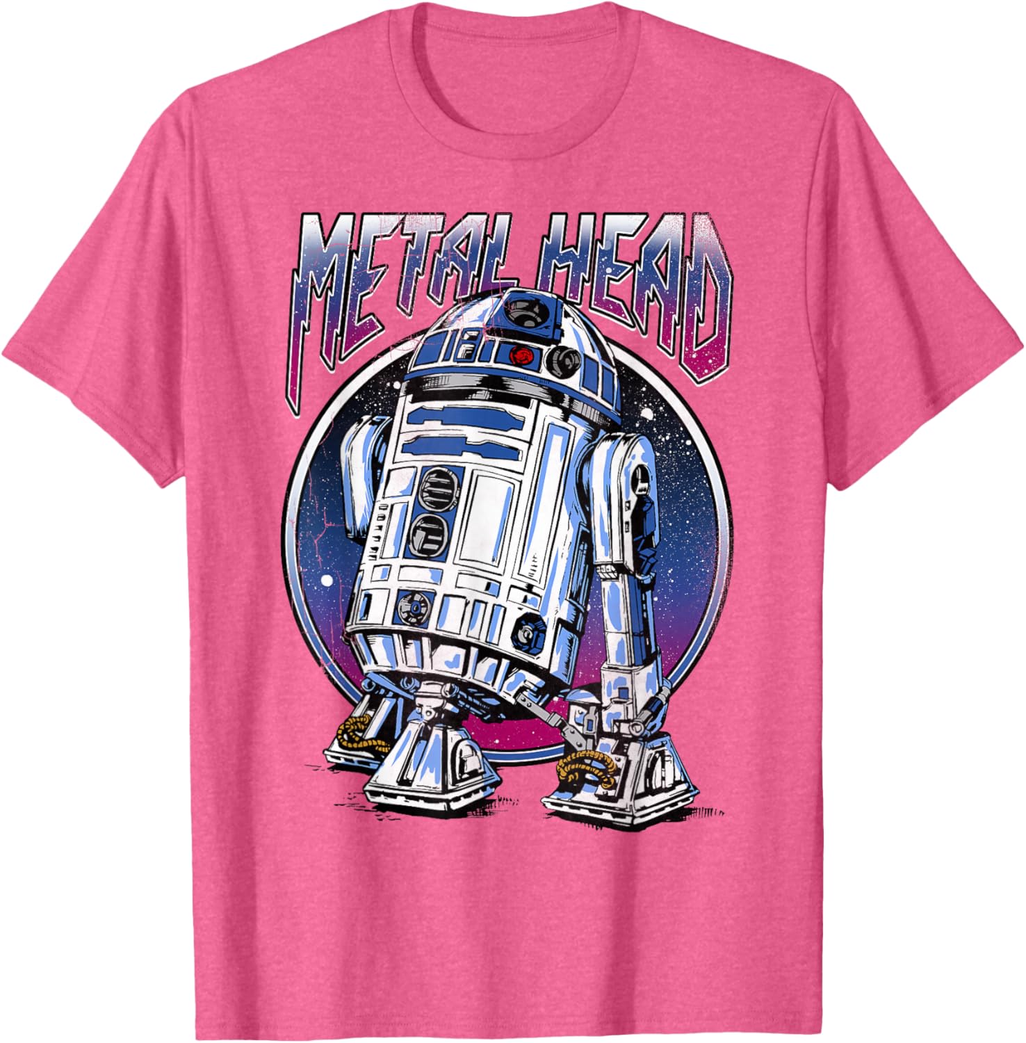 Vintage Star Wars R2D2 Metal Head T-Shirt for Disney Fans - 6