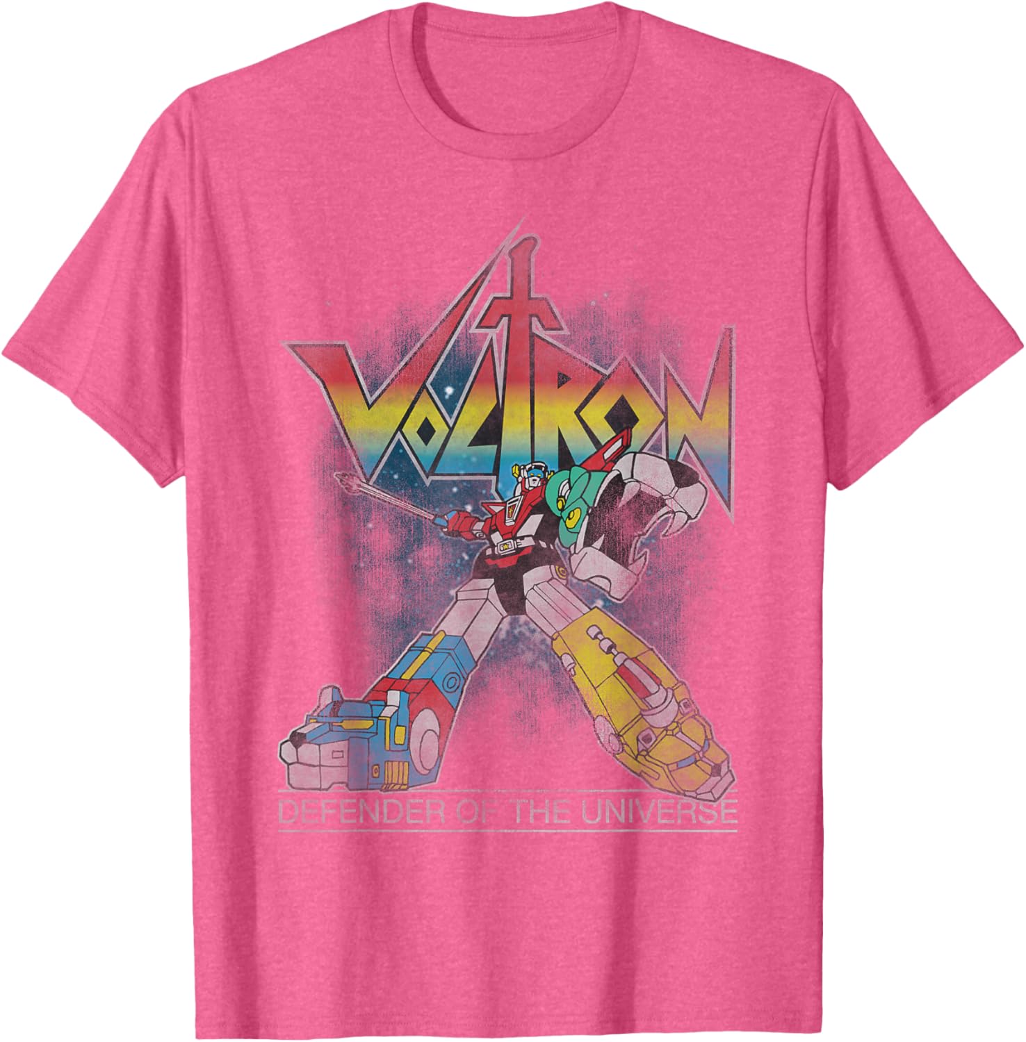 Voltron Retro Defender Rainbow Graphic T-Shirt for Fans and Collectors - 1