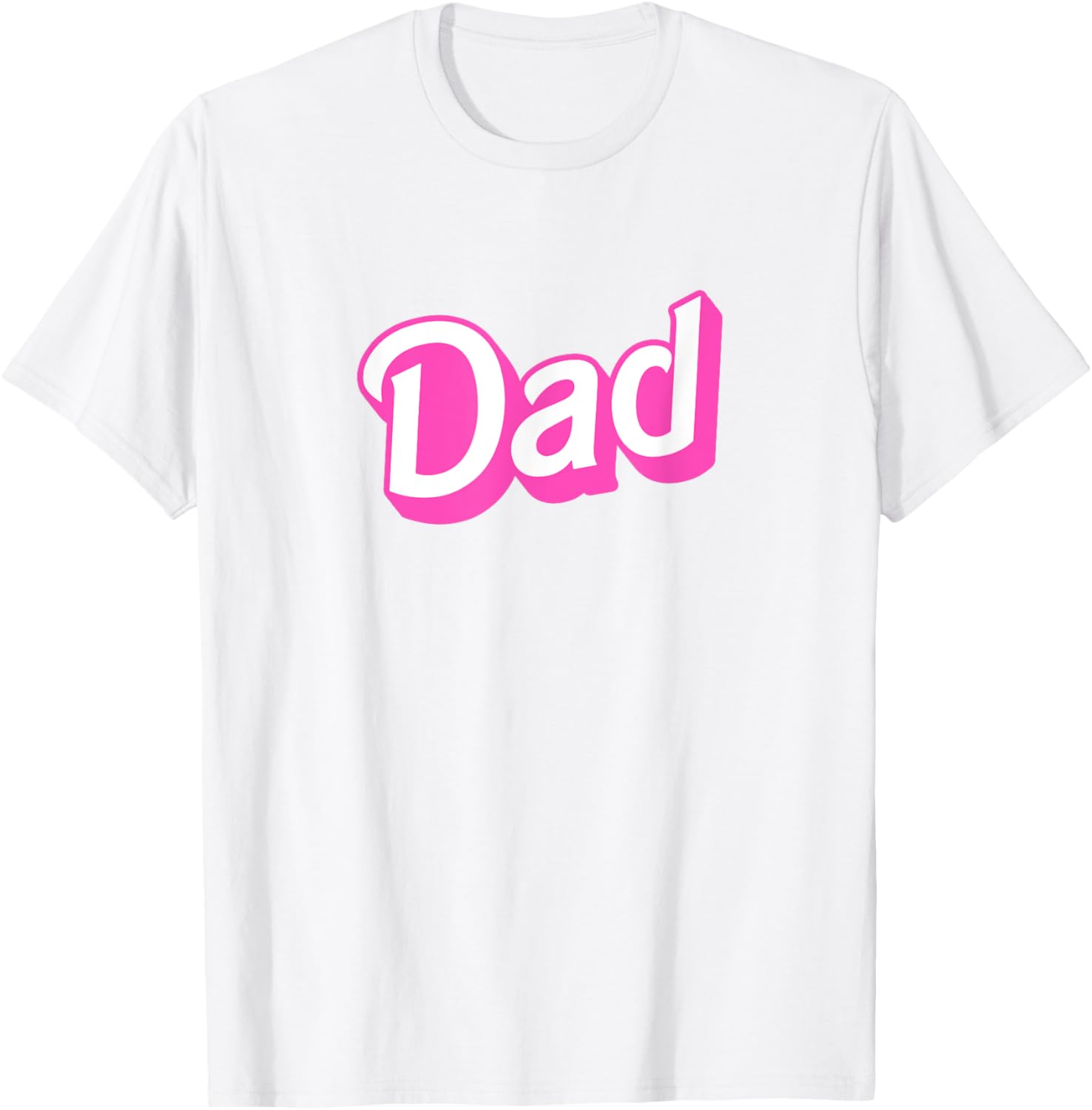 Dad Pink and White Overlapping Font Halloween Costume T-Shirt for Men - 2
