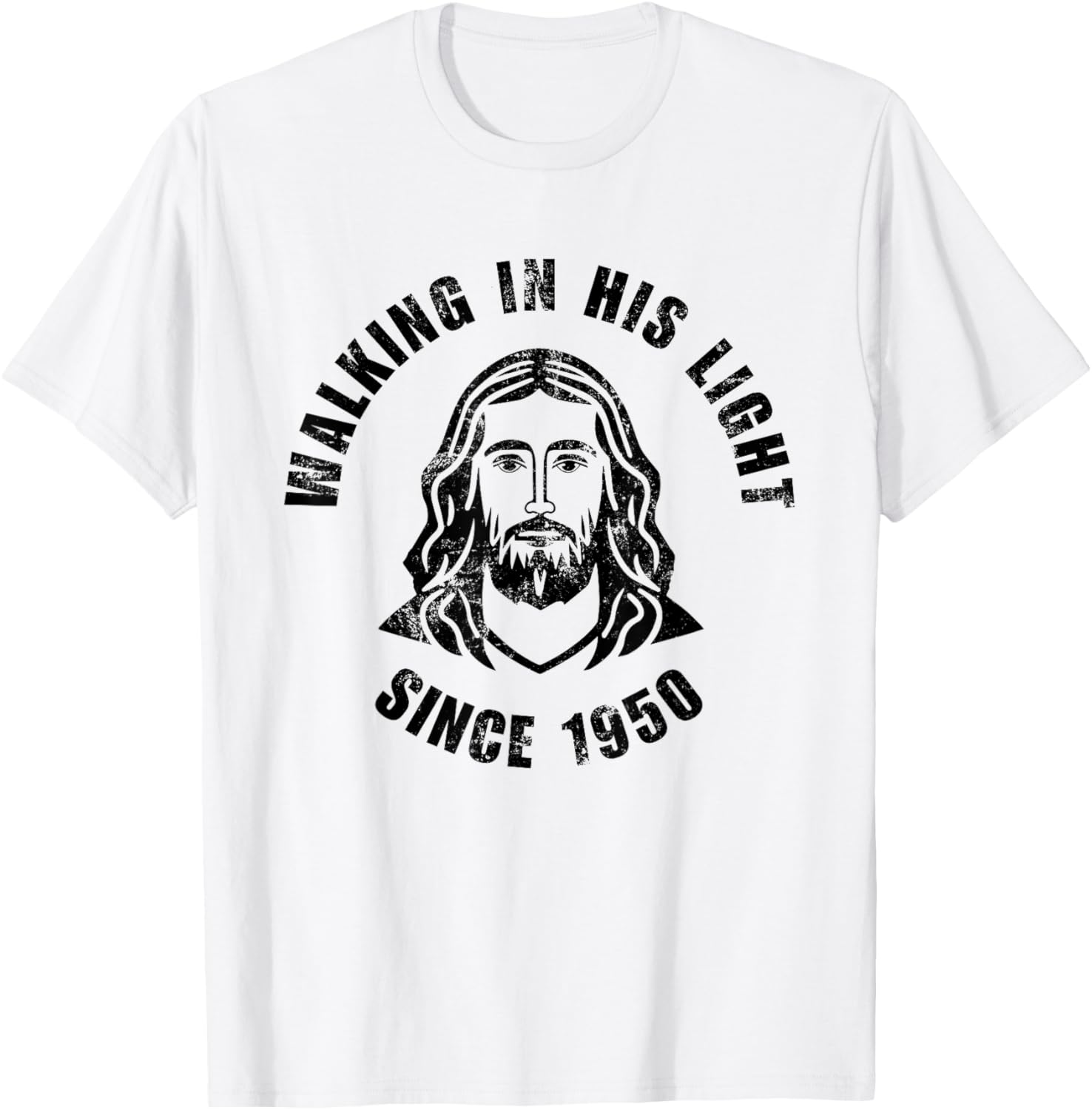 Walking In His Light Since 1950 Inspirational Christian T-Shirt for Men and Women - 3