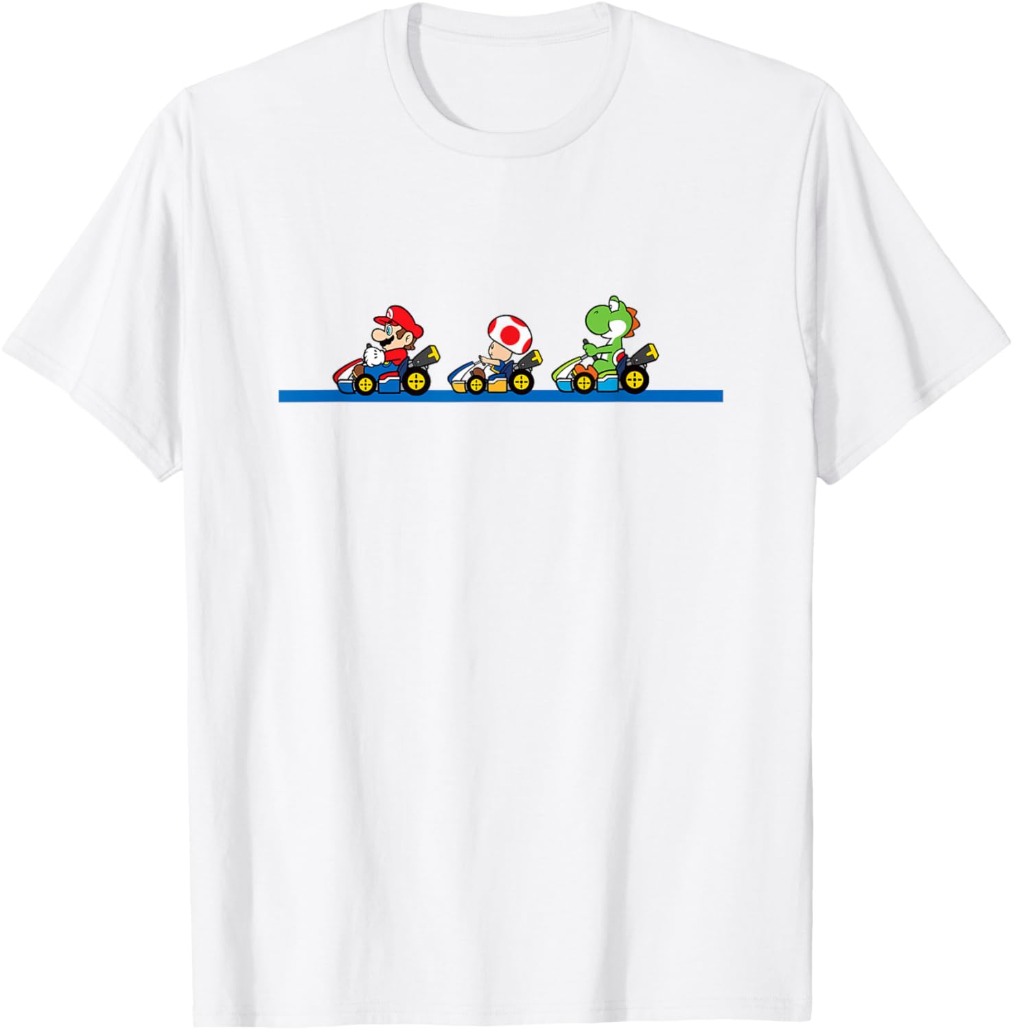 Vintage Mario Kart T-Shirt featuring Yoshi, Toad, and Mario Racing Fun - 18