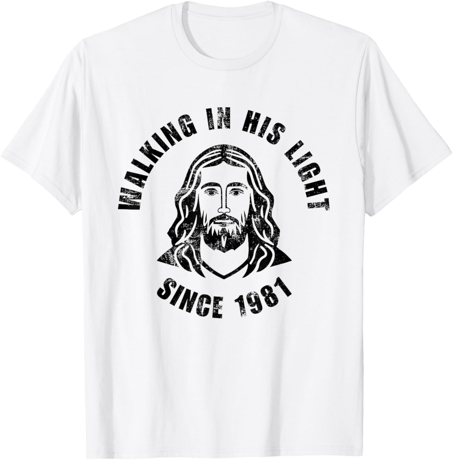 Walking In His Light Since 1981 Christian Positivity T-Shirt for All Ages - 1