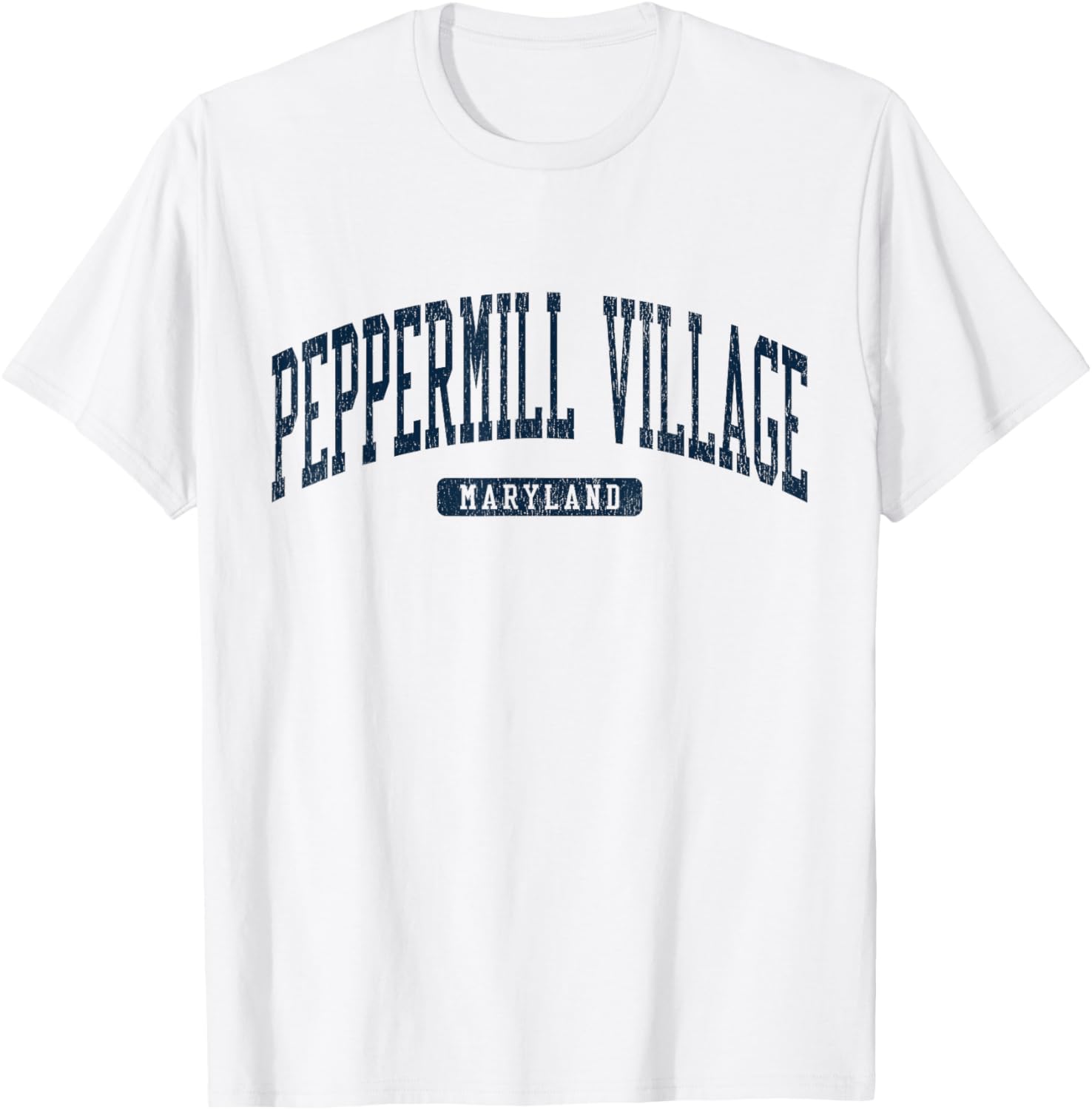 Peppermill Village Maryland College Blue T-Shirt for University Students - 10