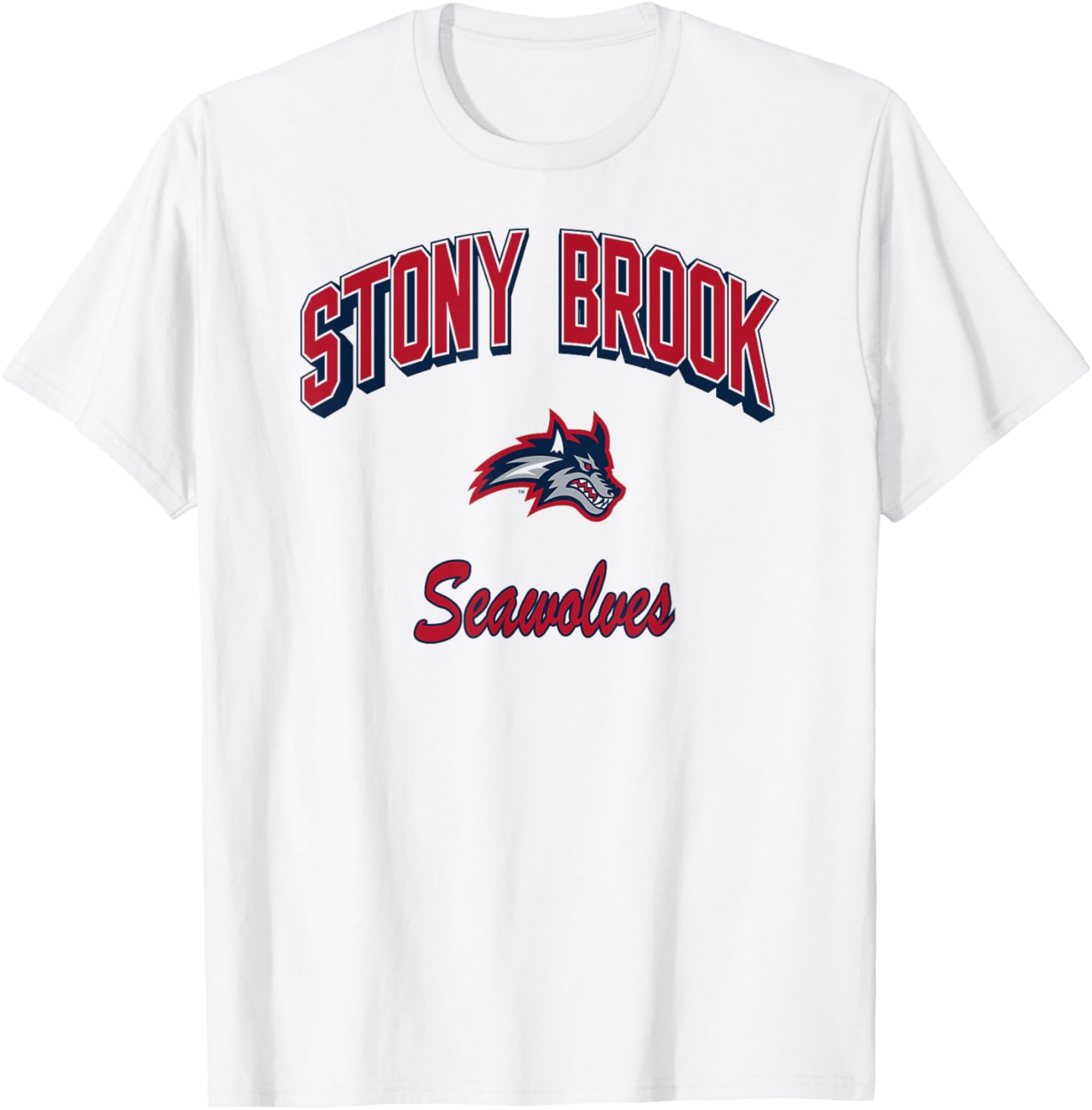 Stony Brook Seawolves Retro Diamond White T-Shirt for Sports Enthusiasts - 1