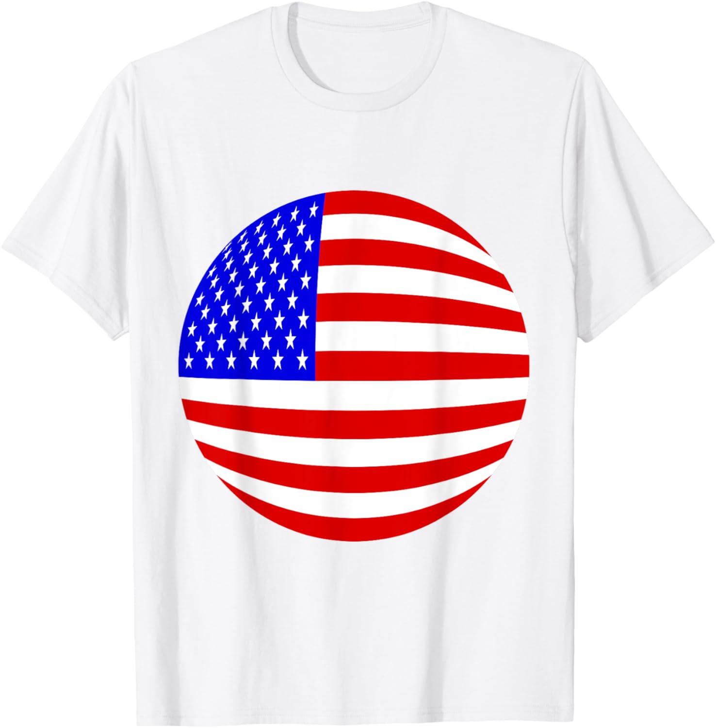 Patriotic American Flag T-Shirt with Stars and Stripes in Red and Blue - 29