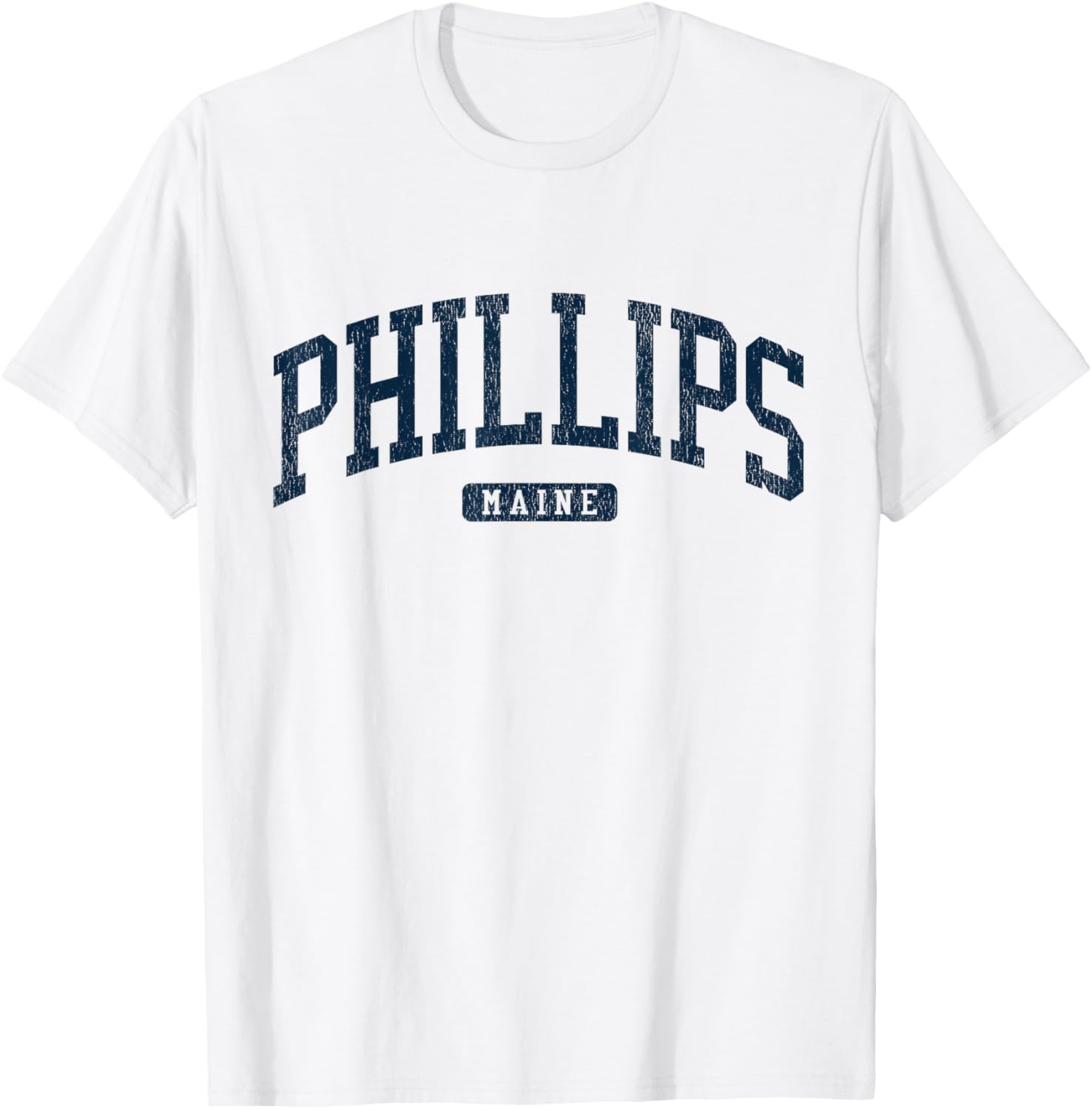 Phillips Maine College University Blue T-Shirt for Students and Alumni - 8