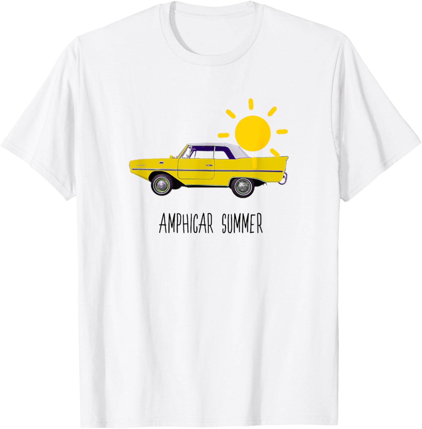 Yellow Amphicar Summer T-Shirt for Car Shows and Swim-ins Fun - 5