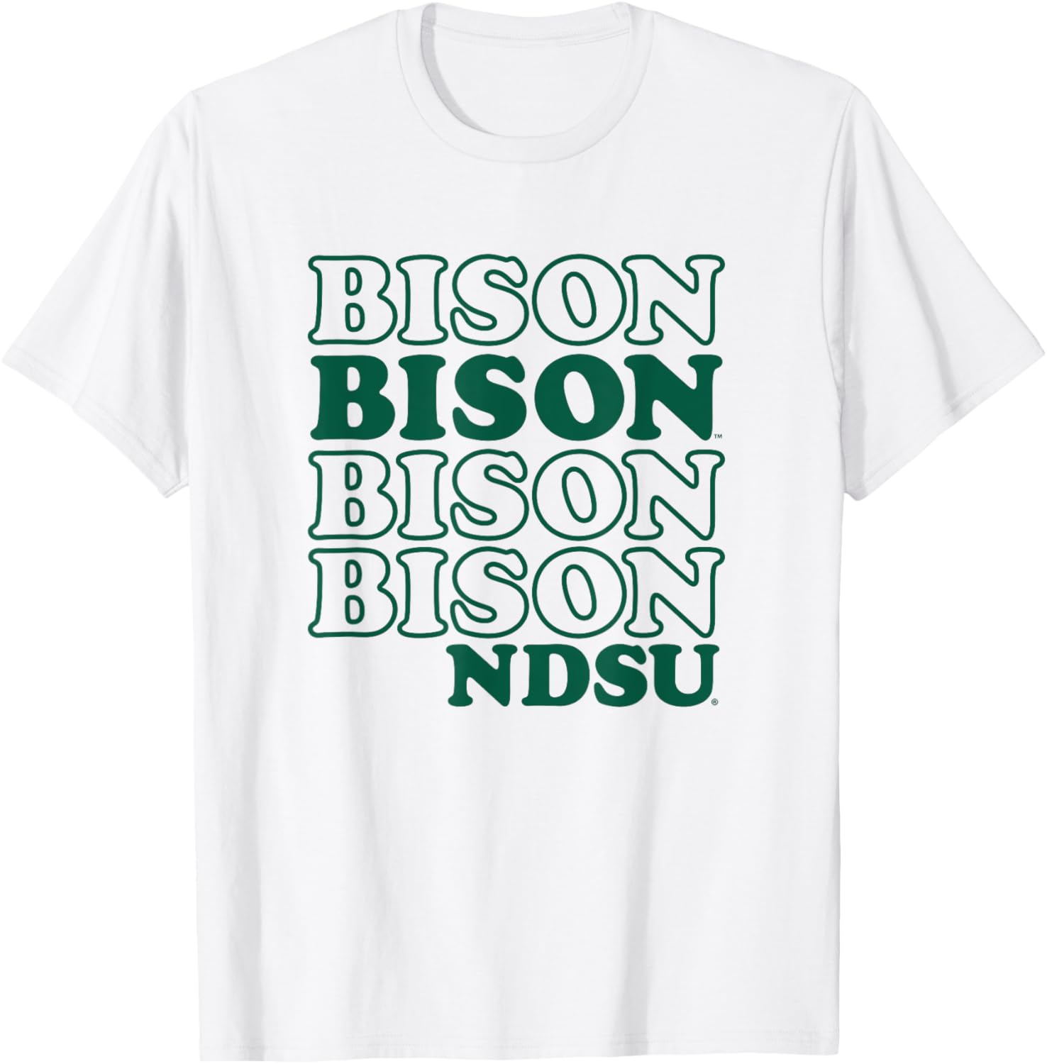 North Dakota State University Bison Stacked Spirit T-Shirt for Fans - 1