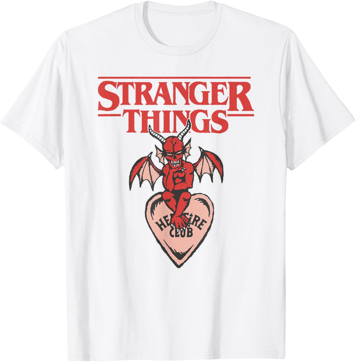 Stranger Things Valentine's Hellfire Demon Candy Heart T-Shirt for Fans - 6